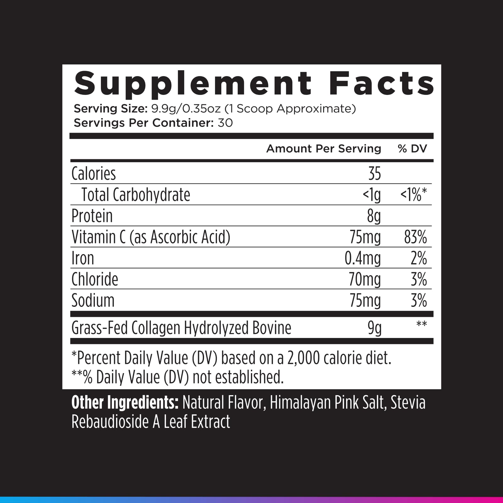 Livingood Daily Collagen Powder 227g close-up of label