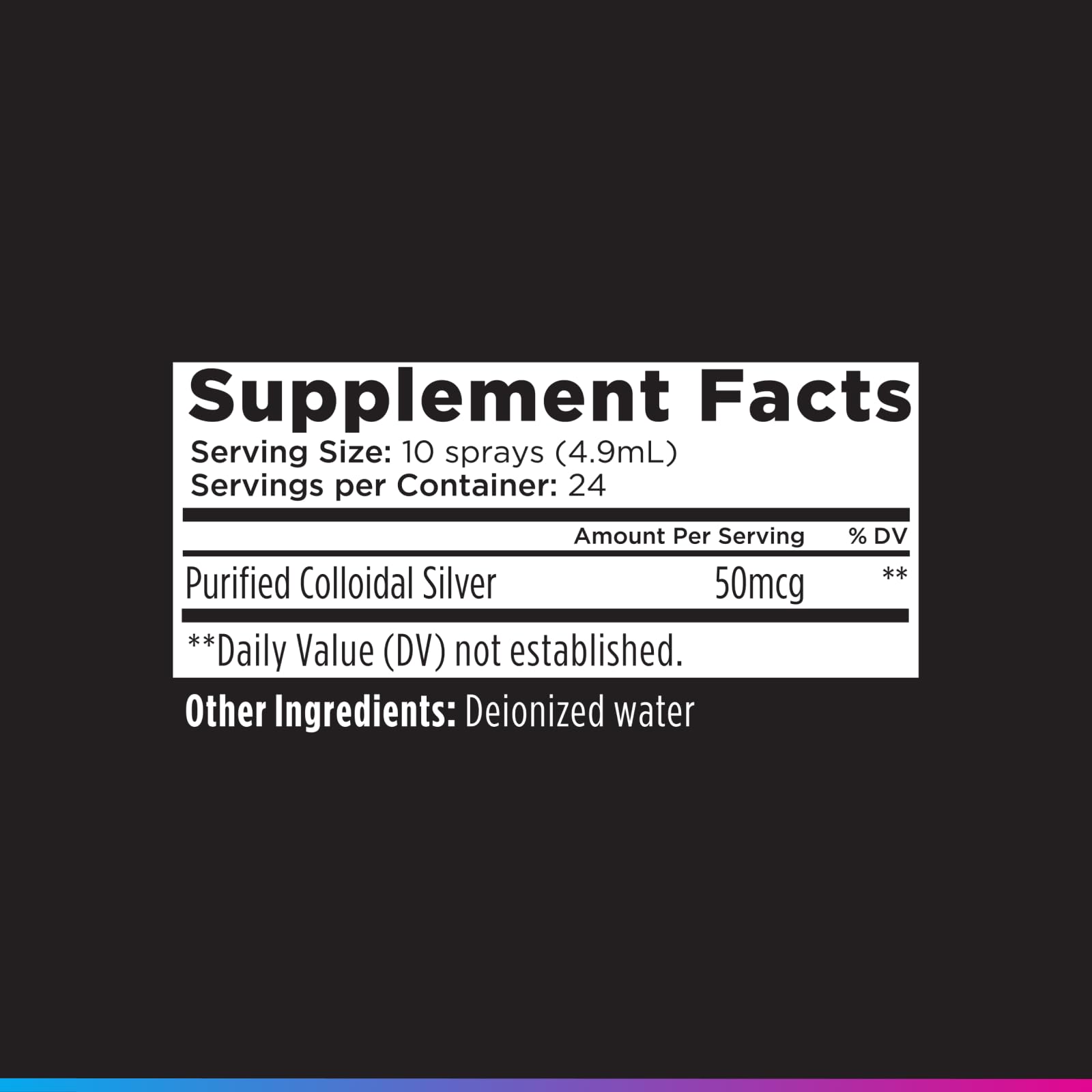 Livingood Daily Colloidal Silver Spray 150g on a table