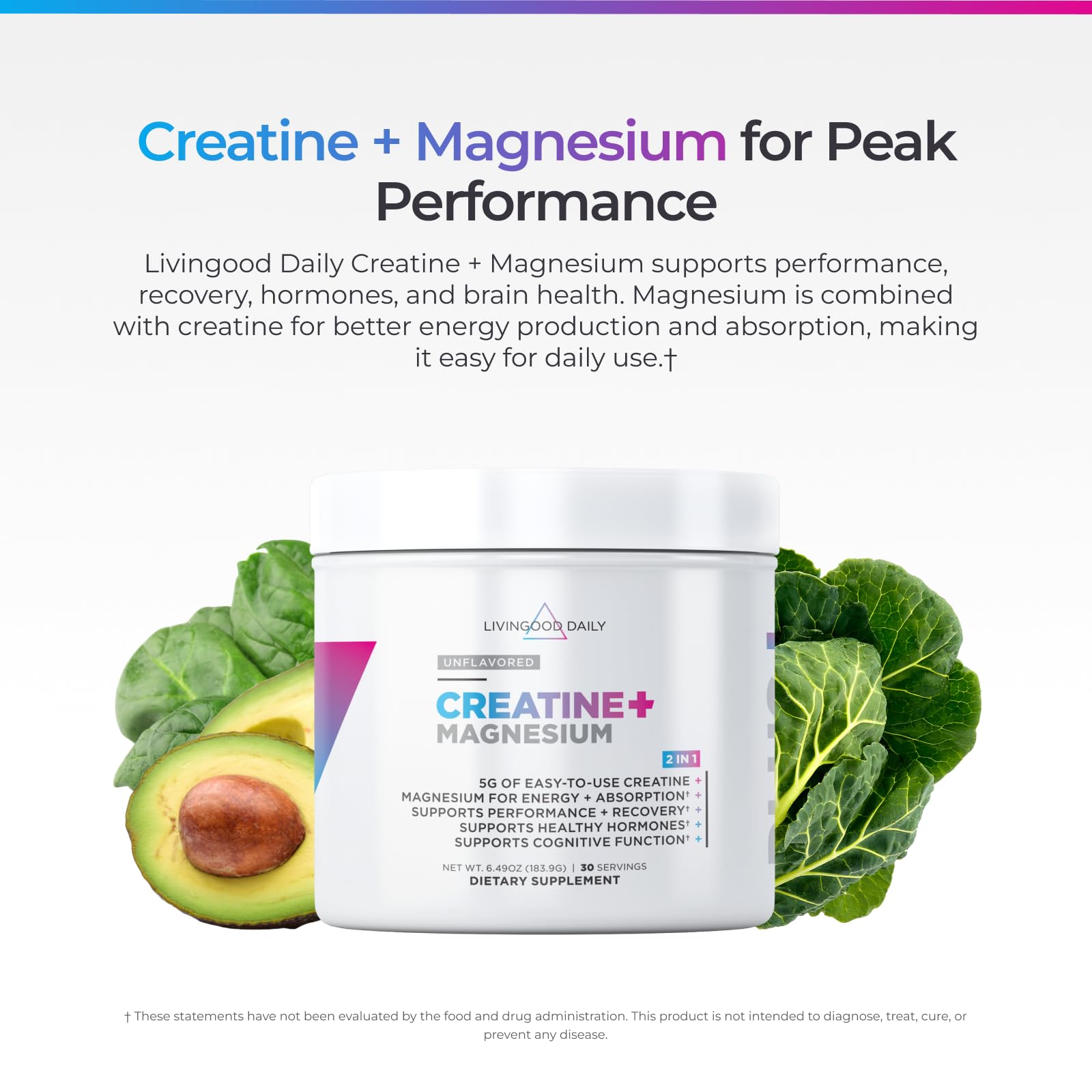 Livingood Daily Creatine Monohydrate container side view
