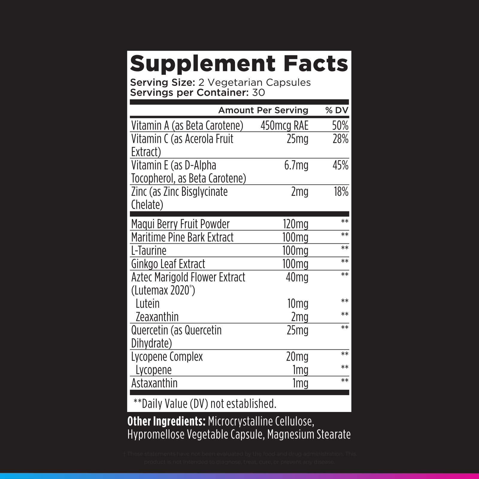 Livingood Daily Eye Support bottle with measuring spoon and capsules