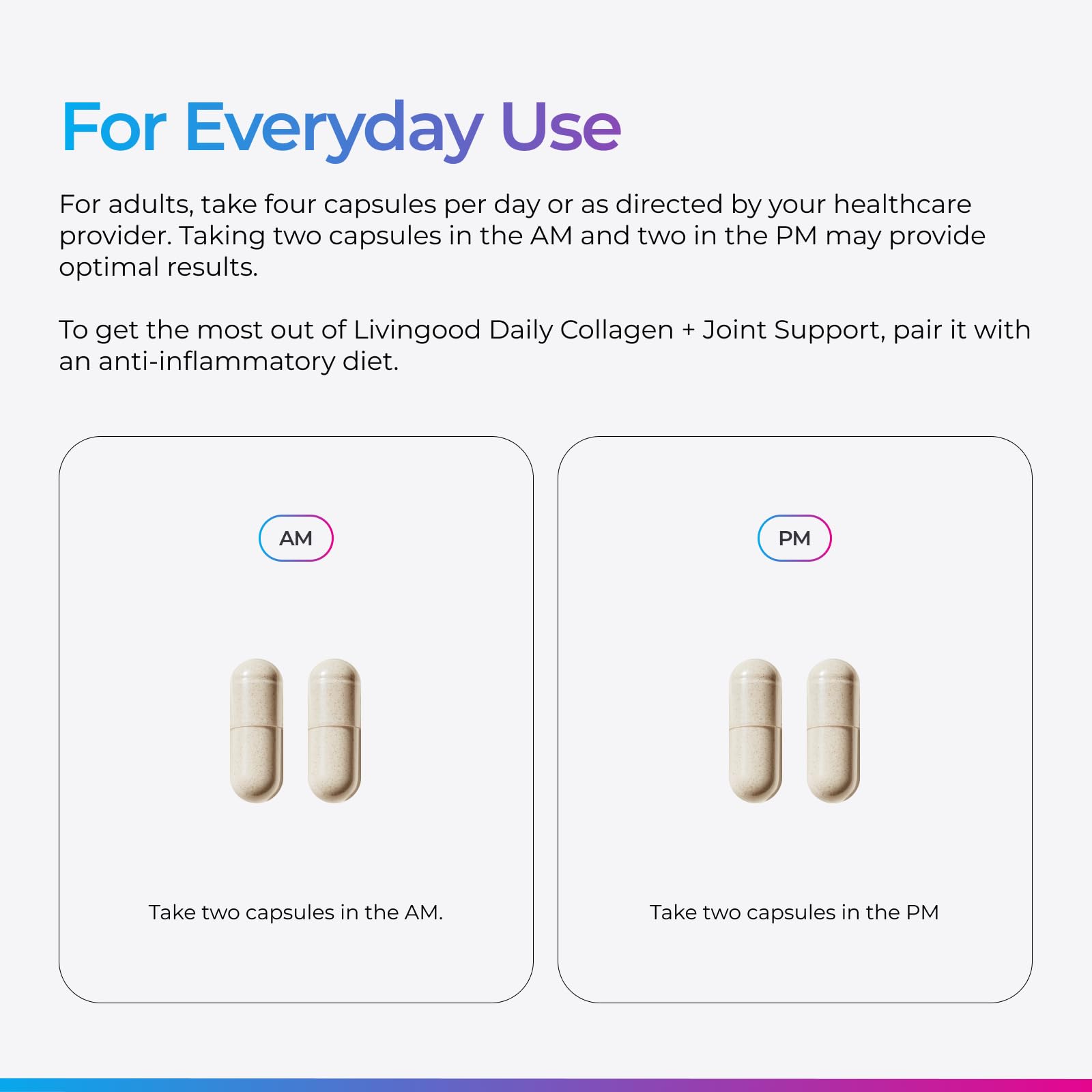 Livingood Daily Multi Collagen Joint Support Supplement ingredients list