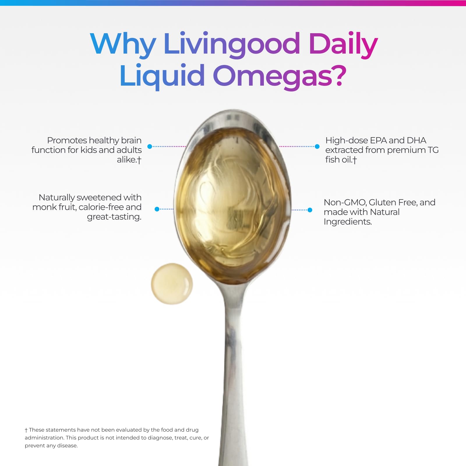 Livingood Daily Omega-3 Liquid Supplement in a kitchen setting