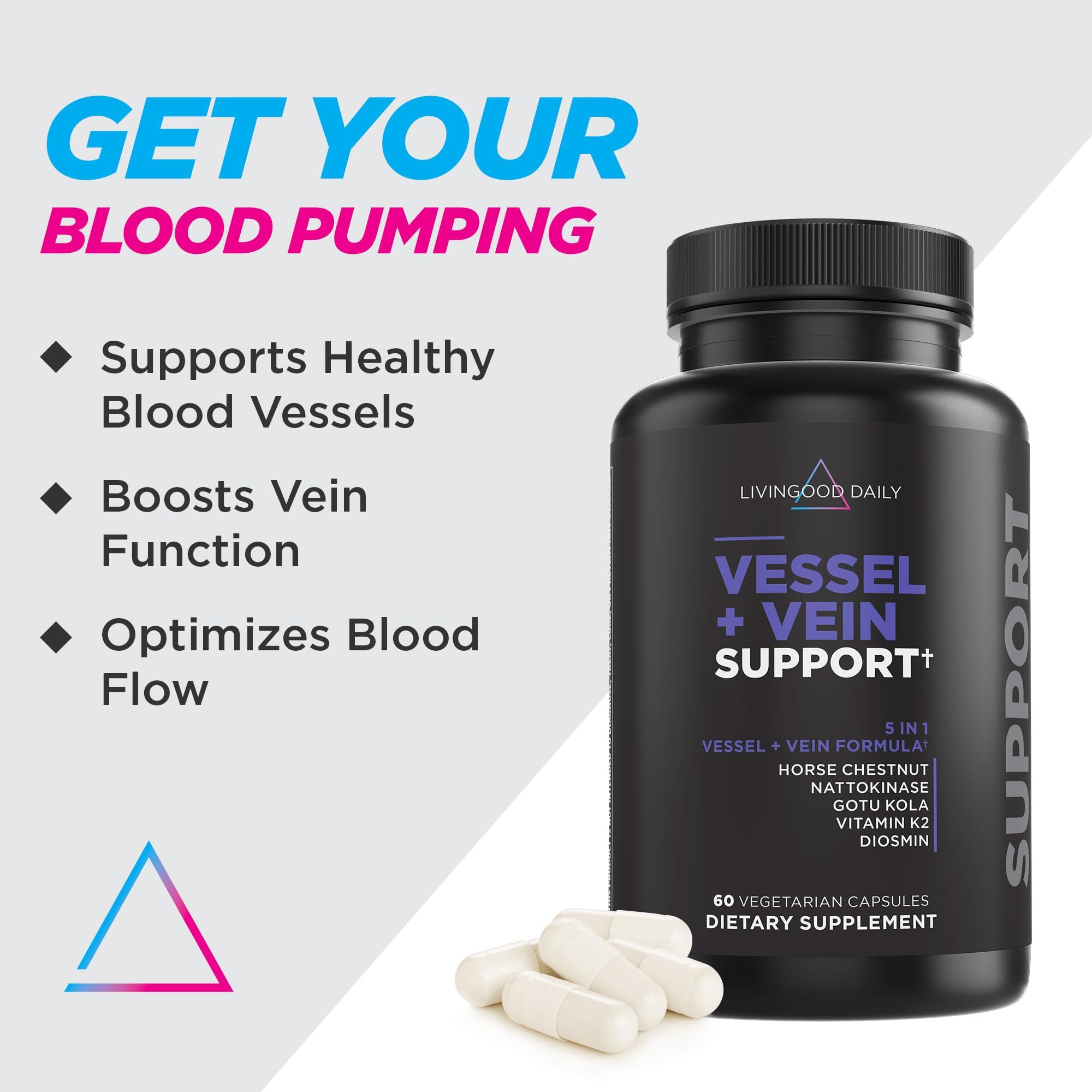 Livingood Daily Vessel & Vein Support 70g side view