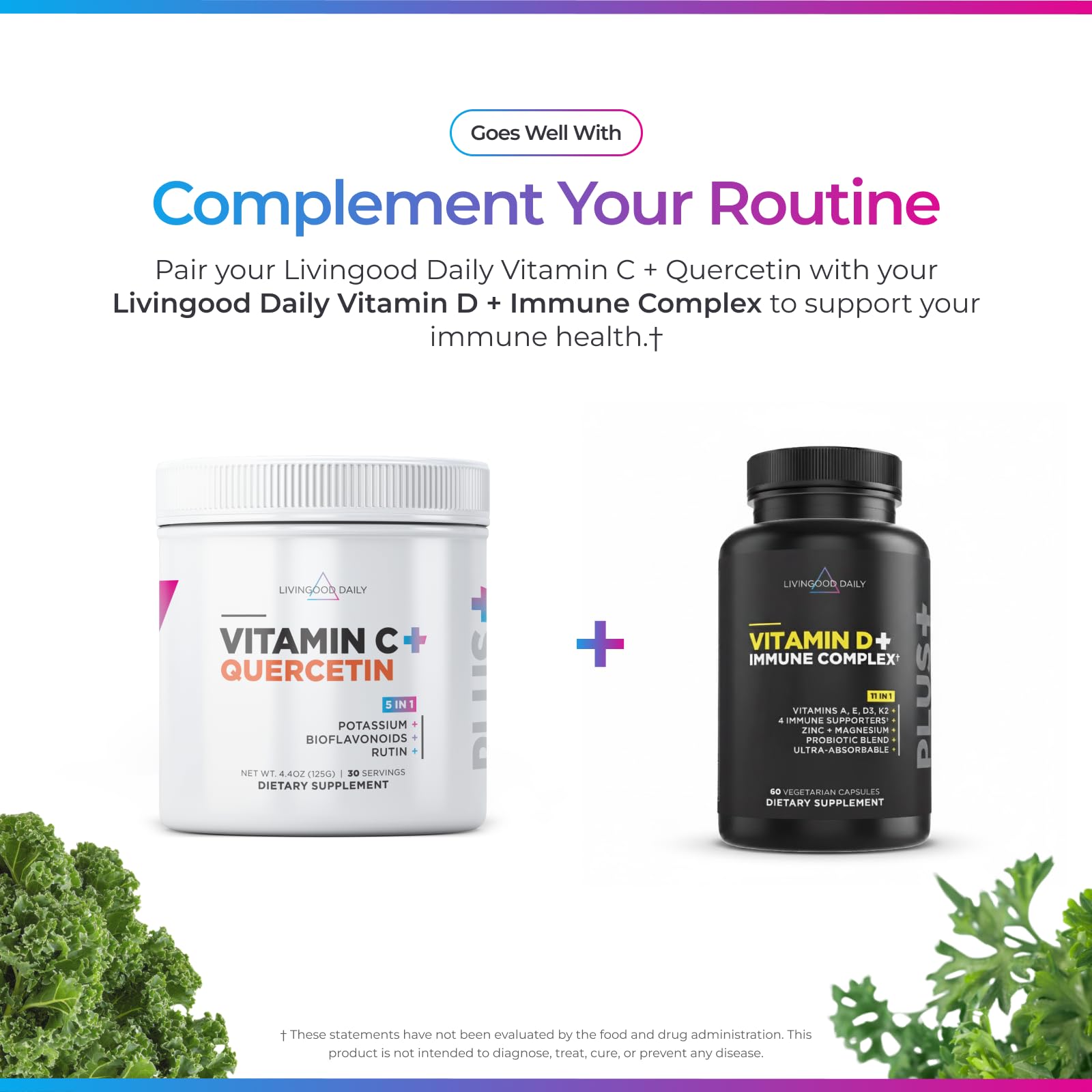 Livingood Daily Vitamin C Drink Mix scoop next to water