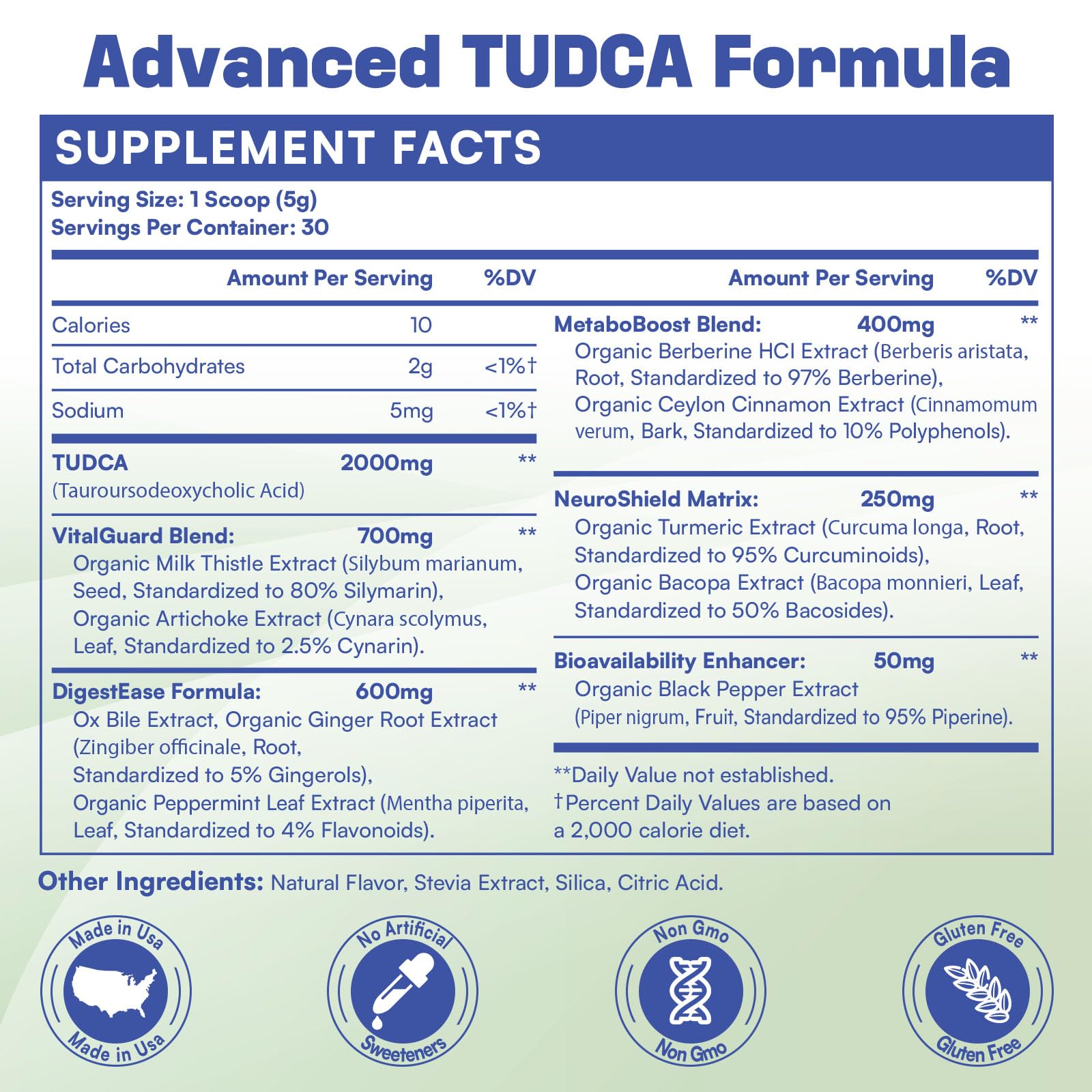 LivLyLuxe TUDCA powder with fresh herbs