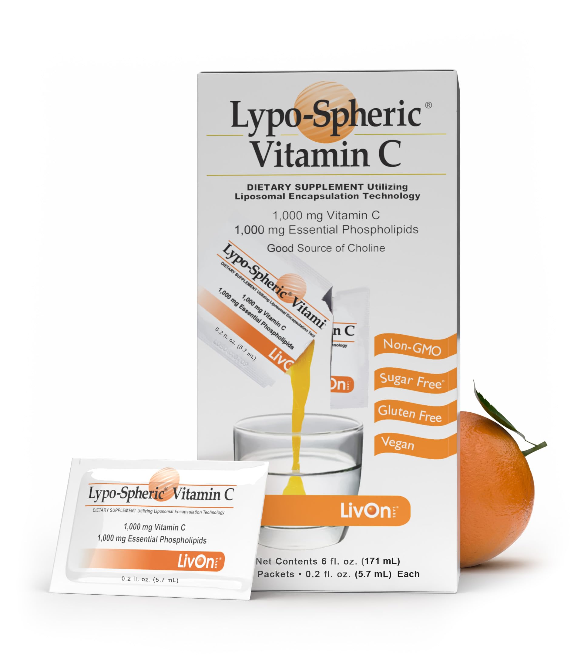 LivOn Laboratories Liposomal Vitamin C 14g packet front view