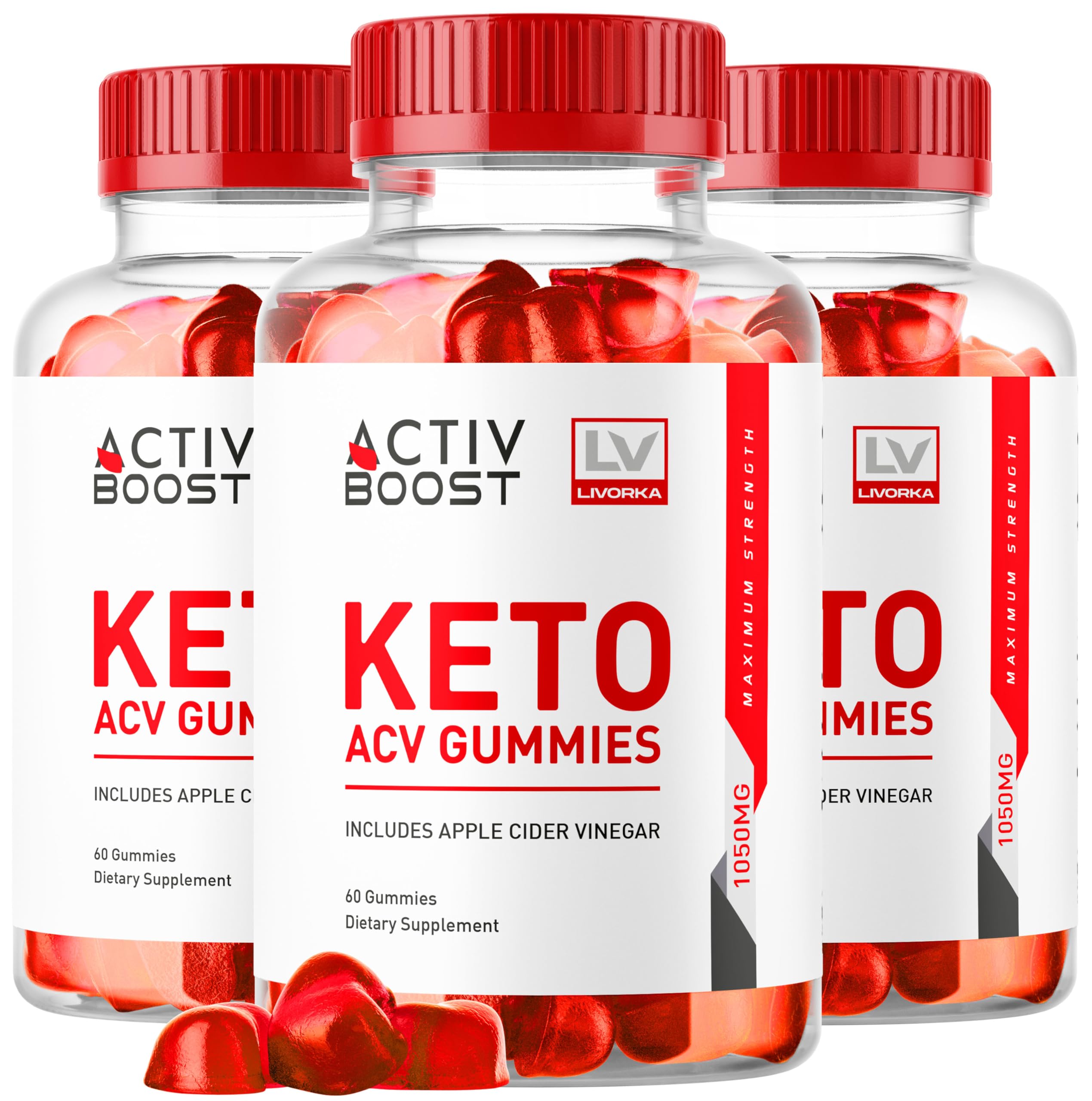 LIVORKA Activboost Keto+ACV Gummies 500mg front view