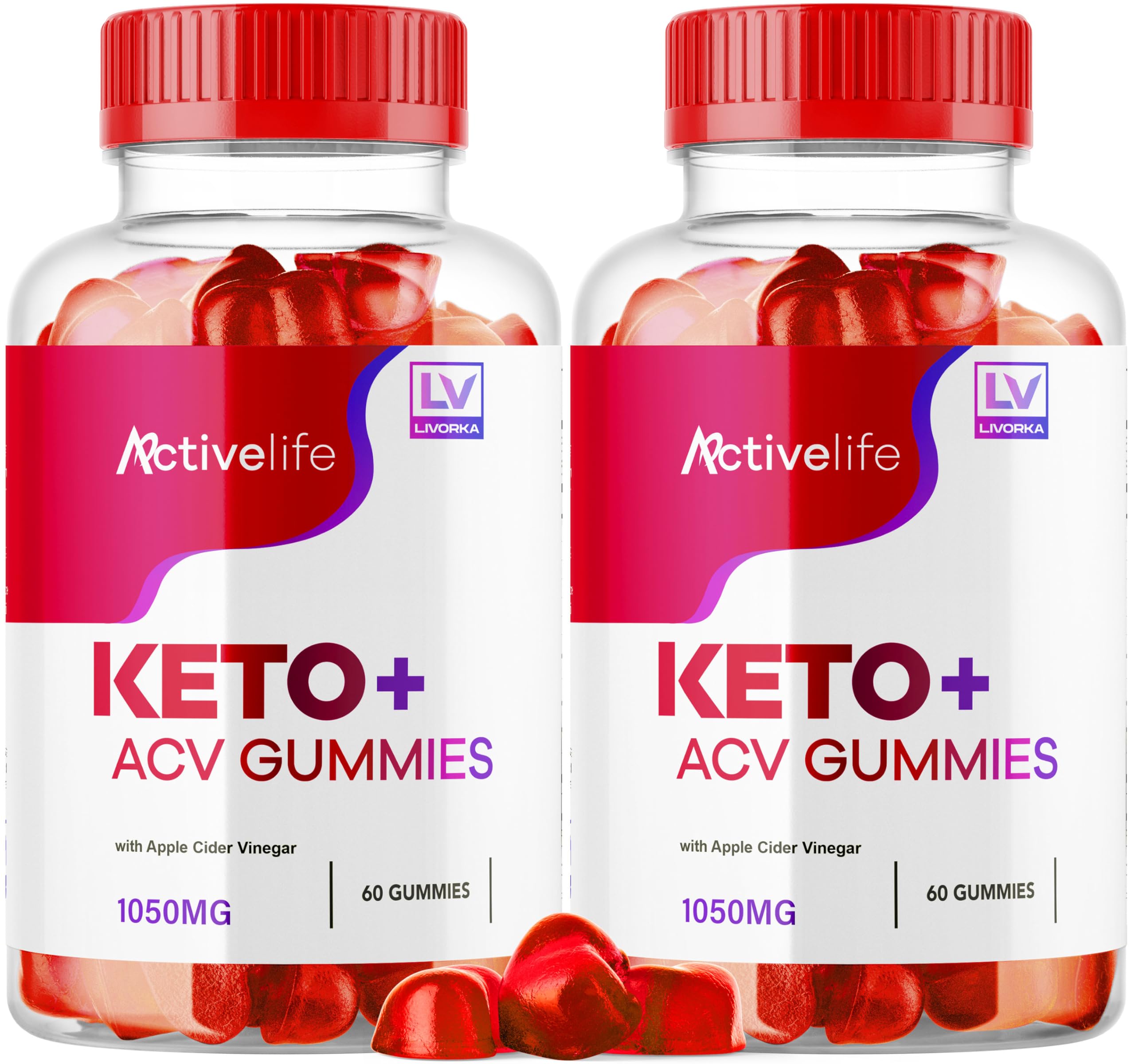 LIVORKA ActiveLife Keto + ACV Gummies 60 count bottle front view