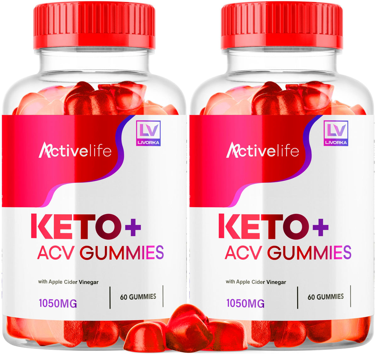 LIVORKA ActiveLife Keto + ACV Gummies 60 count bottle front view