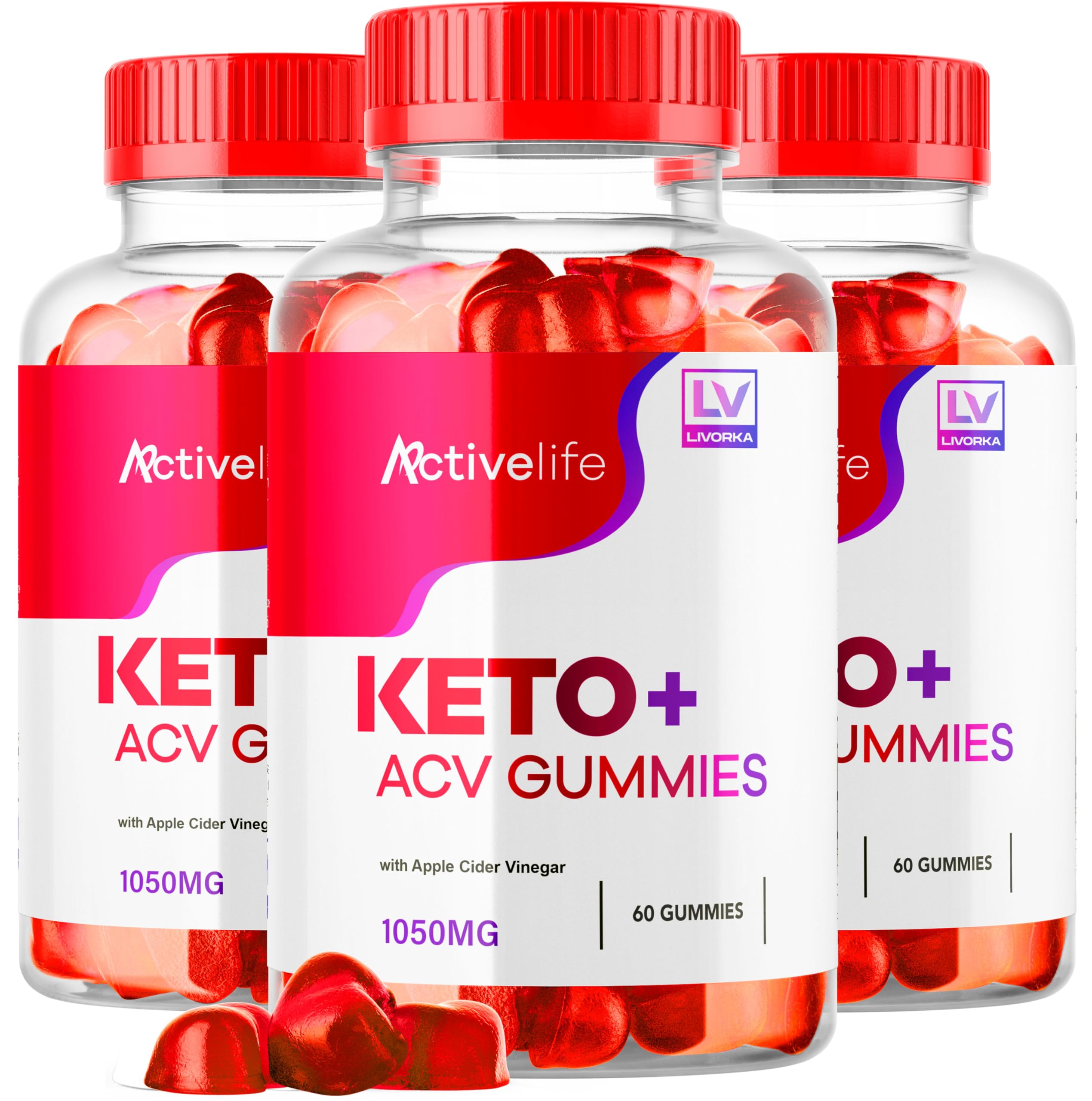 LIVORKA ActiveLife Keto ACV Gummies 60 count bottle front view