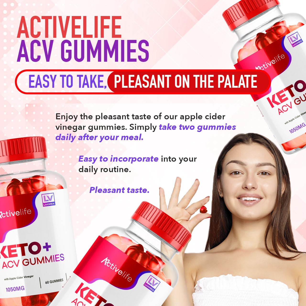 LIVORKA ActiveLife Keto + ACV Gummies bottle side view