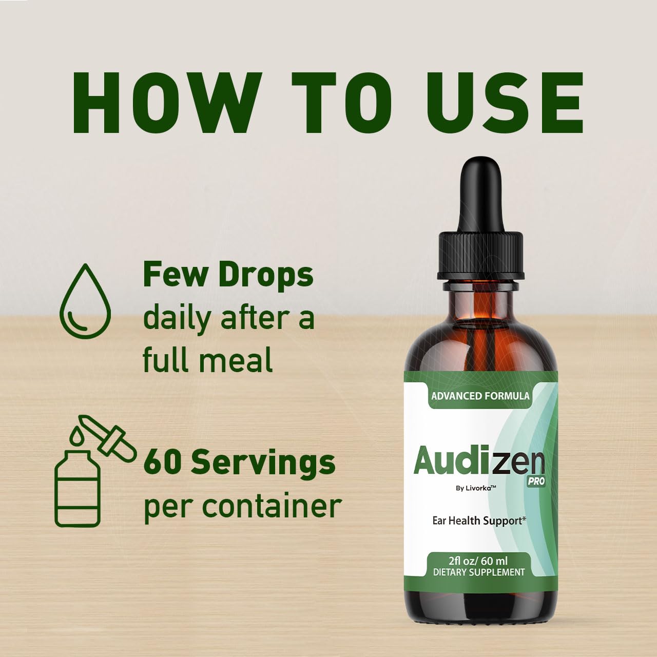 LIVORKA Audizen Pro Drops with dropper for easy application