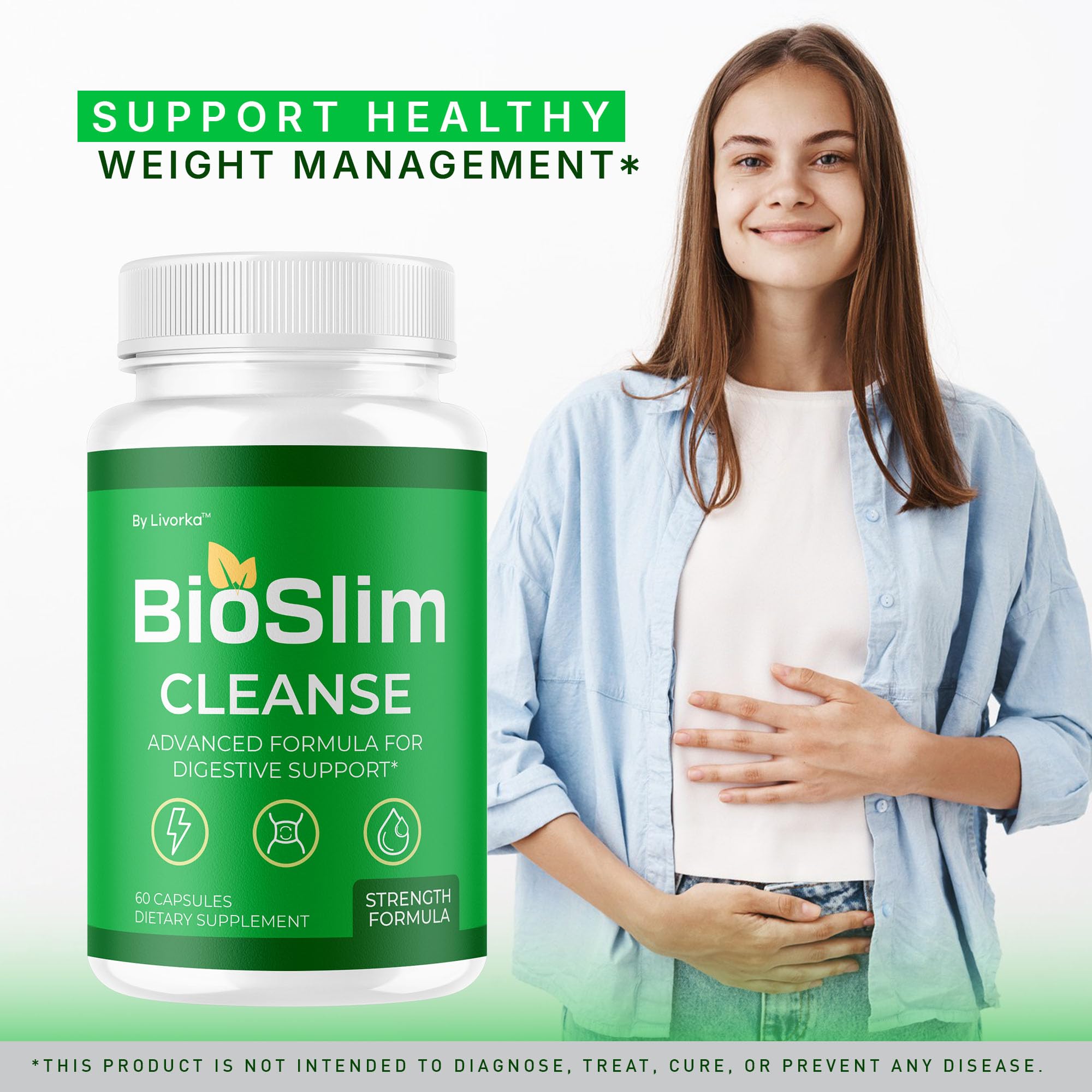 LIVORKA BioSlim Capsules back view with ingredient list