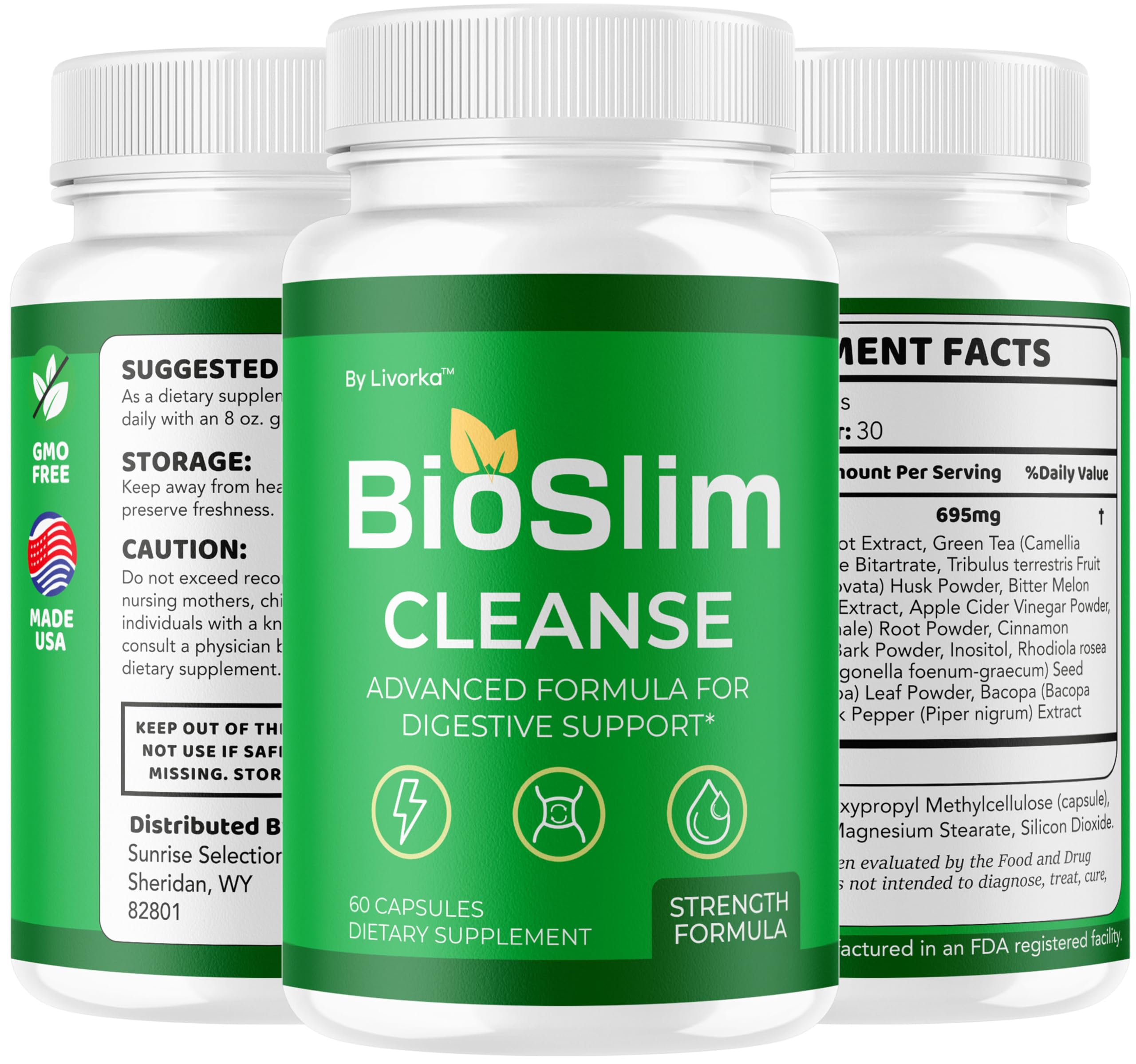 LIVORKA BioSlim Capsules displayed with other supplements