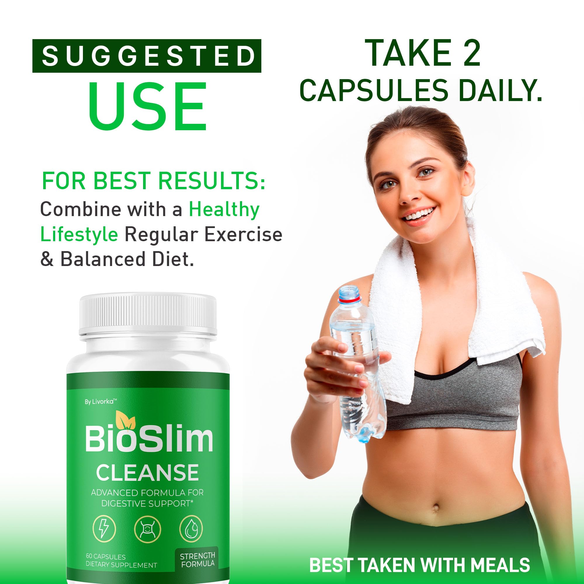 LIVORKA BioSlim Capsules open bottle with capsules visible