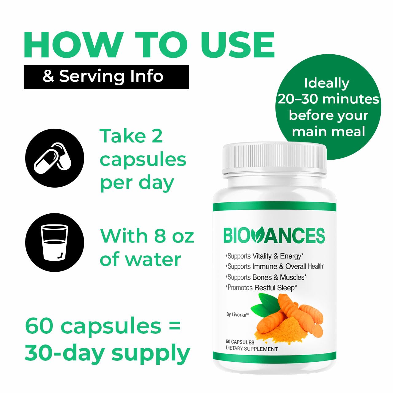 LIVORKA Biovance Advanced Natural Support Capsules close-up