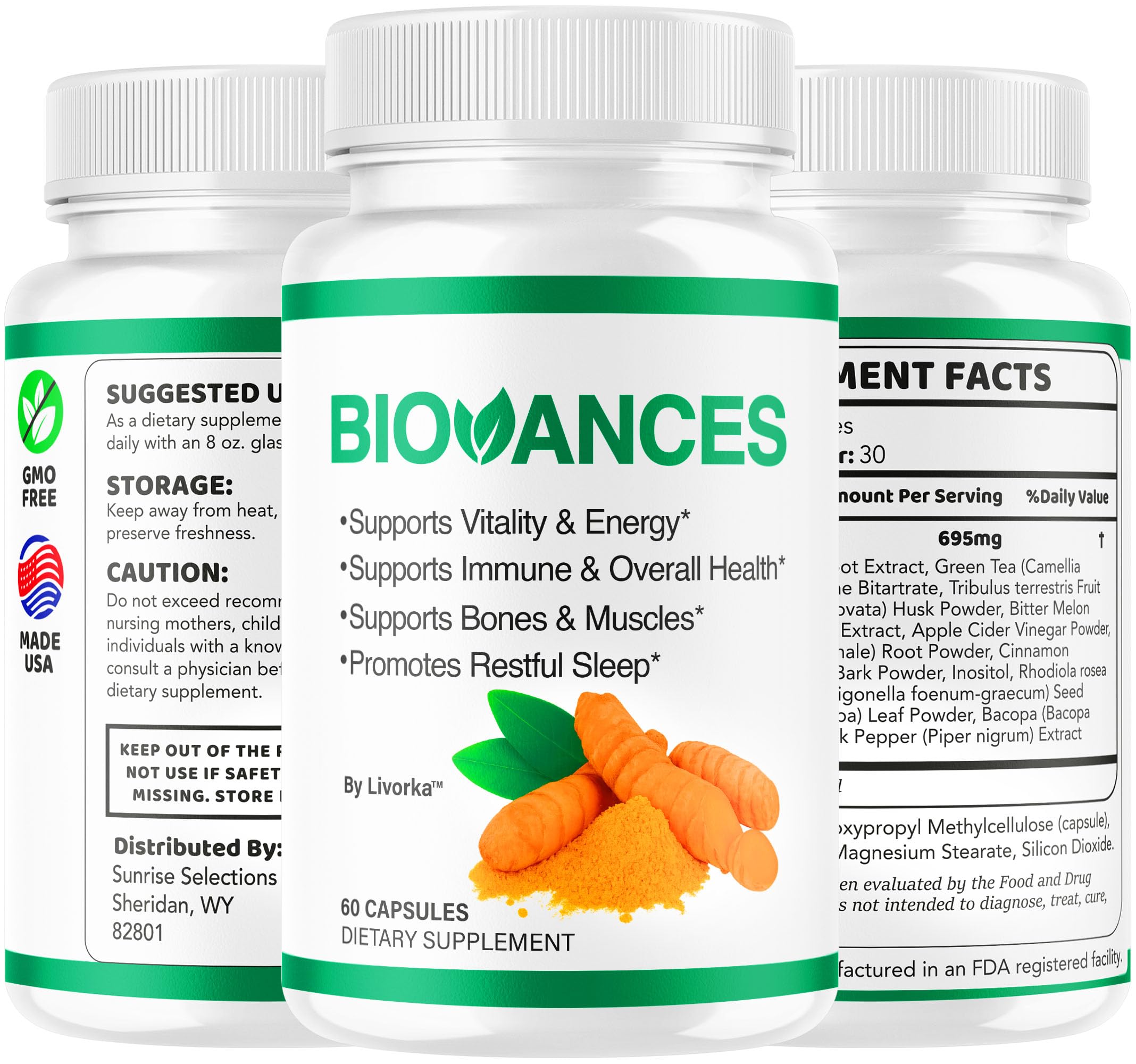 LIVORKA Biovance Advanced Natural Support Capsules with other supplements