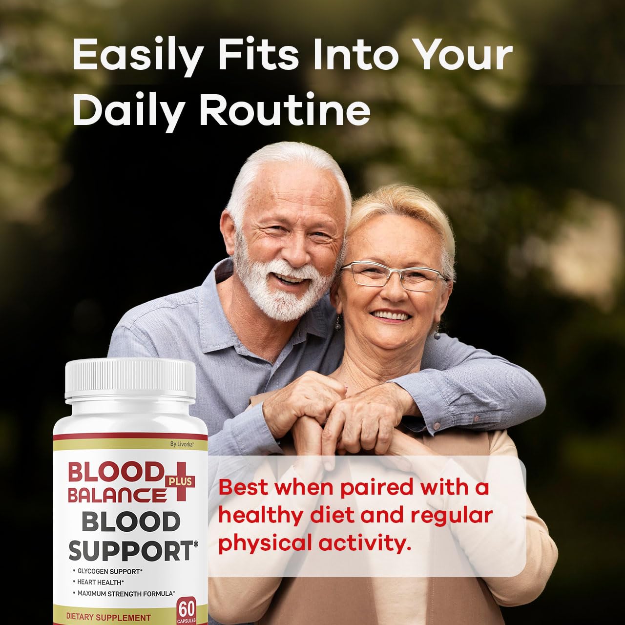 LIVORKA BloodBalance Plus Capsules with a glass of water