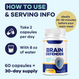 LIVORKA Brain Defender bottle with a measuring spoon beside it
