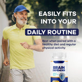 LIVORKA Brain Defender lifestyle scene with a person taking a capsule