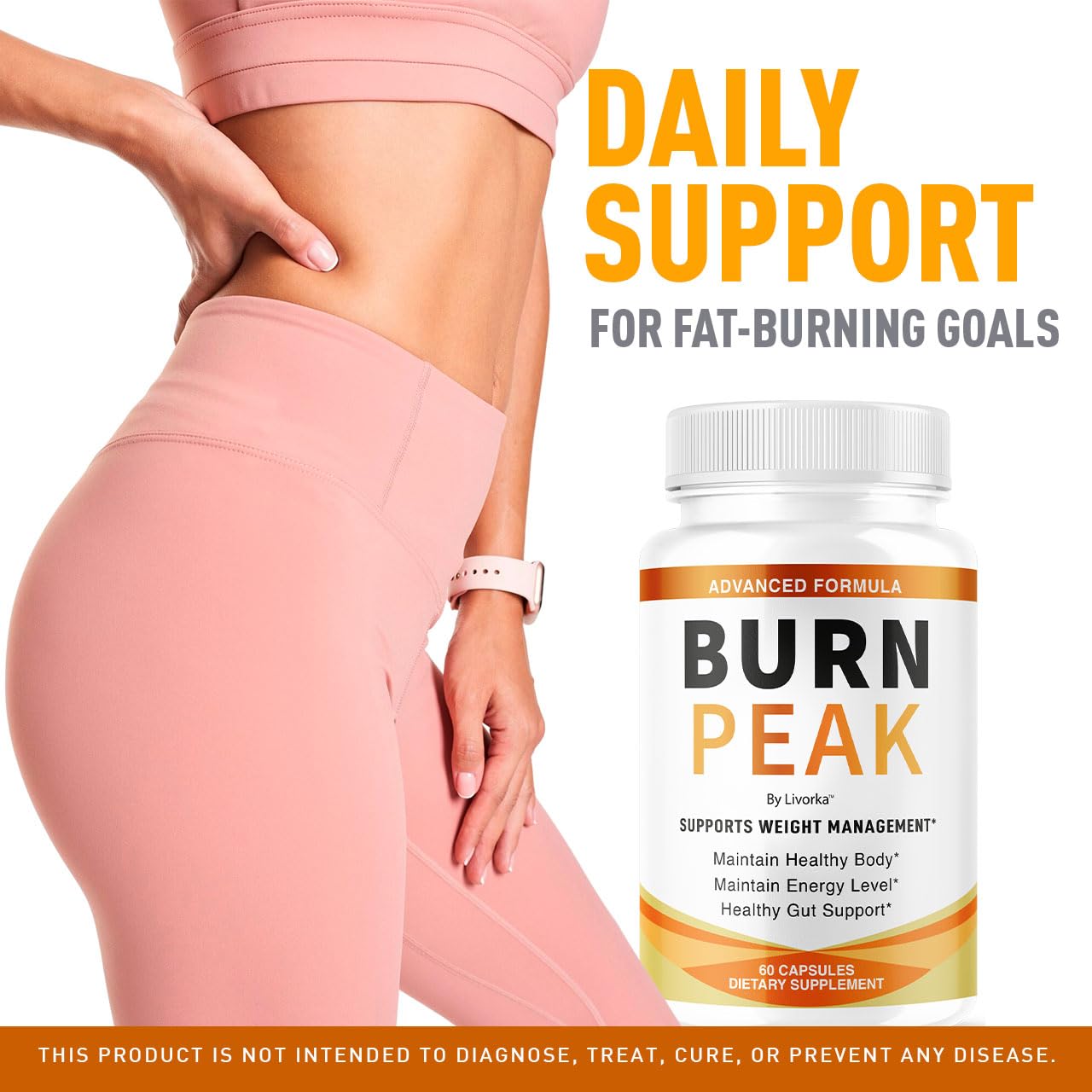 LIVORKA Burn Peak Daily Supplement bottle side view