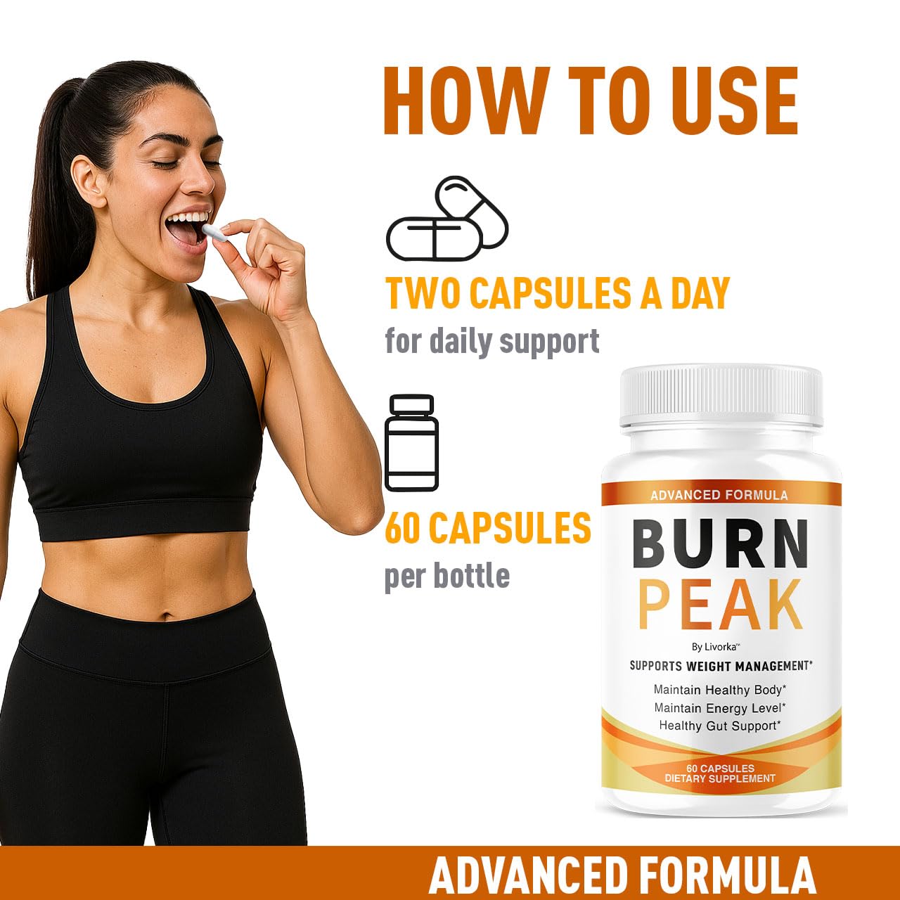 LIVORKA Burn Peak Daily Supplement ingredients label