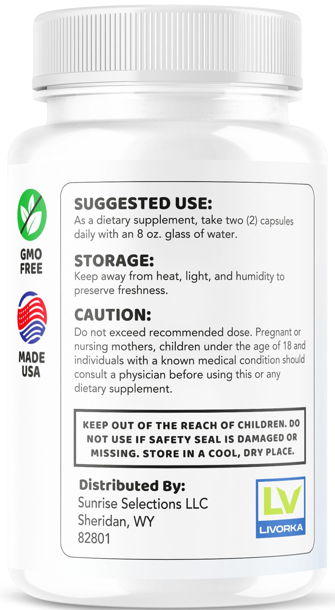 LIVORKA Burn Slim Capsules back view with ingredients