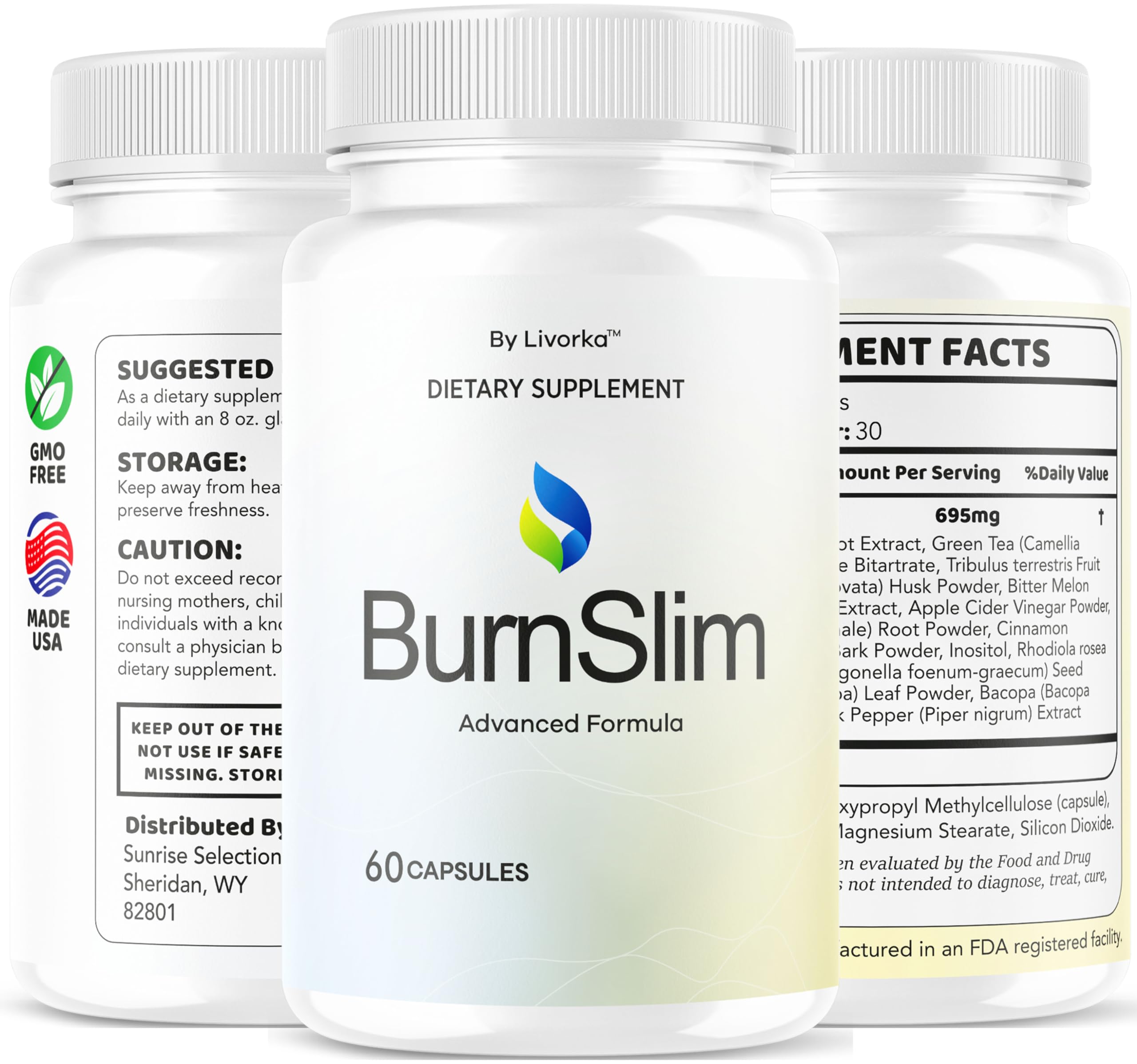 LIVORKA Burn Slim Capsules with healthy foods