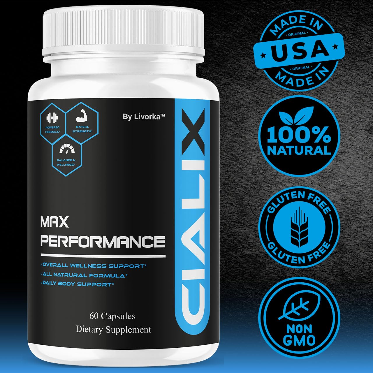 LIVORKA Cialix Capsules ingredients label close-up