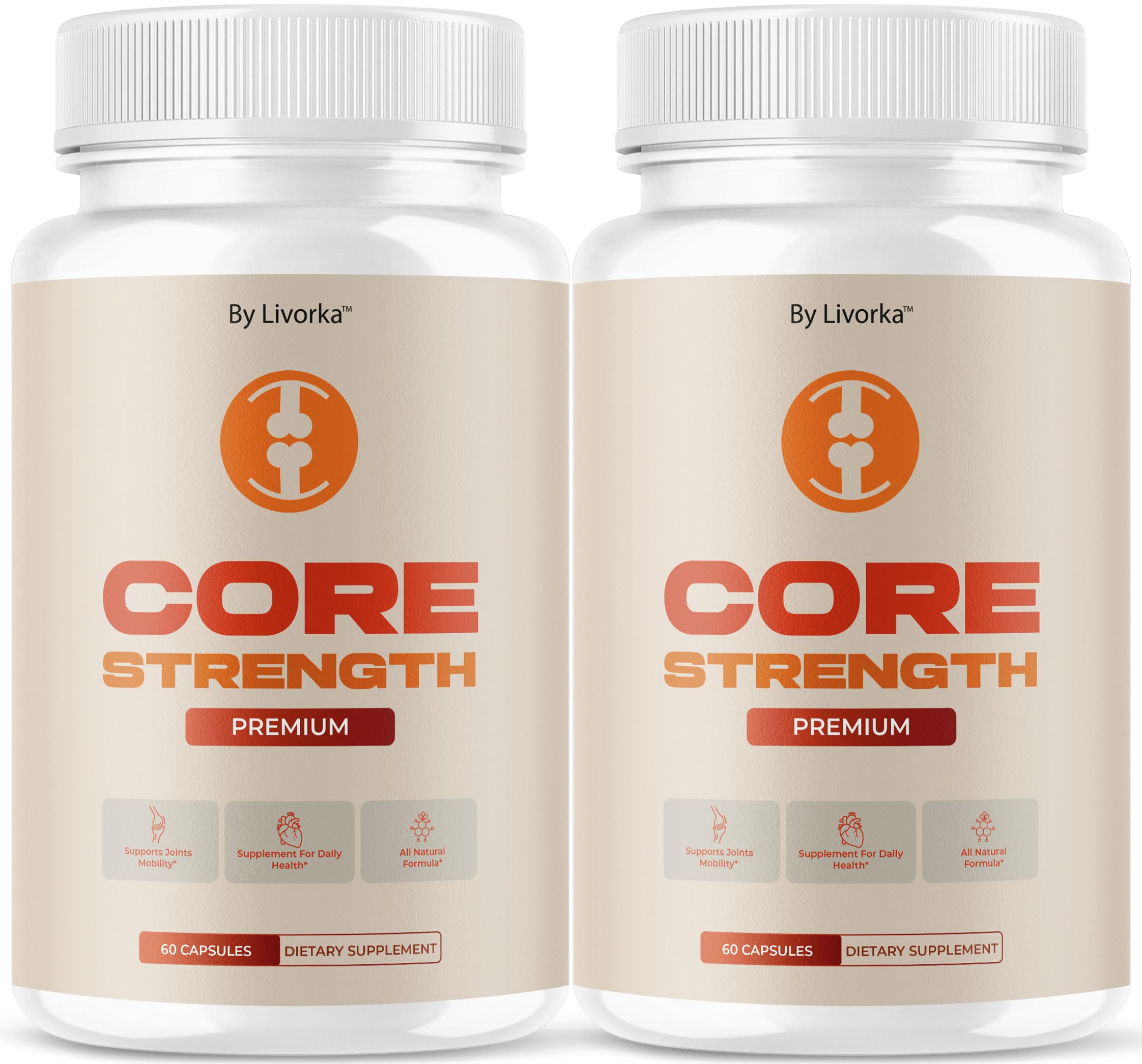 LIVORKA Core Strength Capsules bottle front view