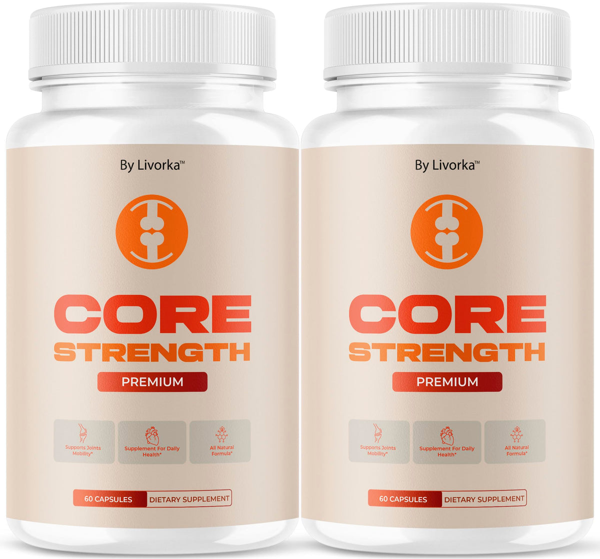 LIVORKA Core Strength Capsules bottle front view