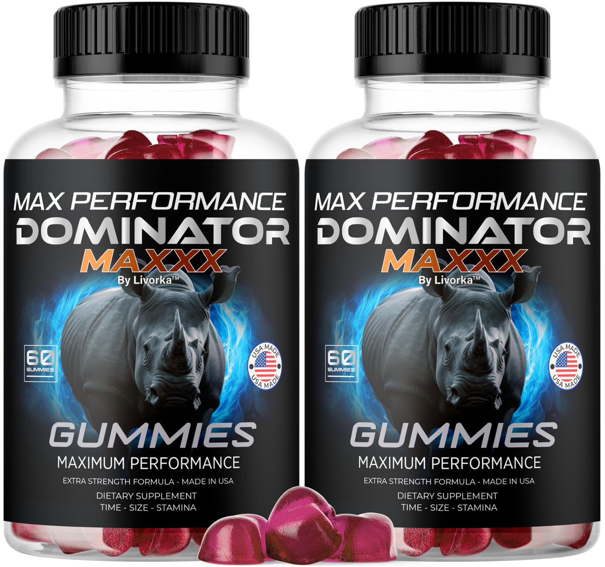 LIVORKA Dominator Maxxx Gummies for Men front view