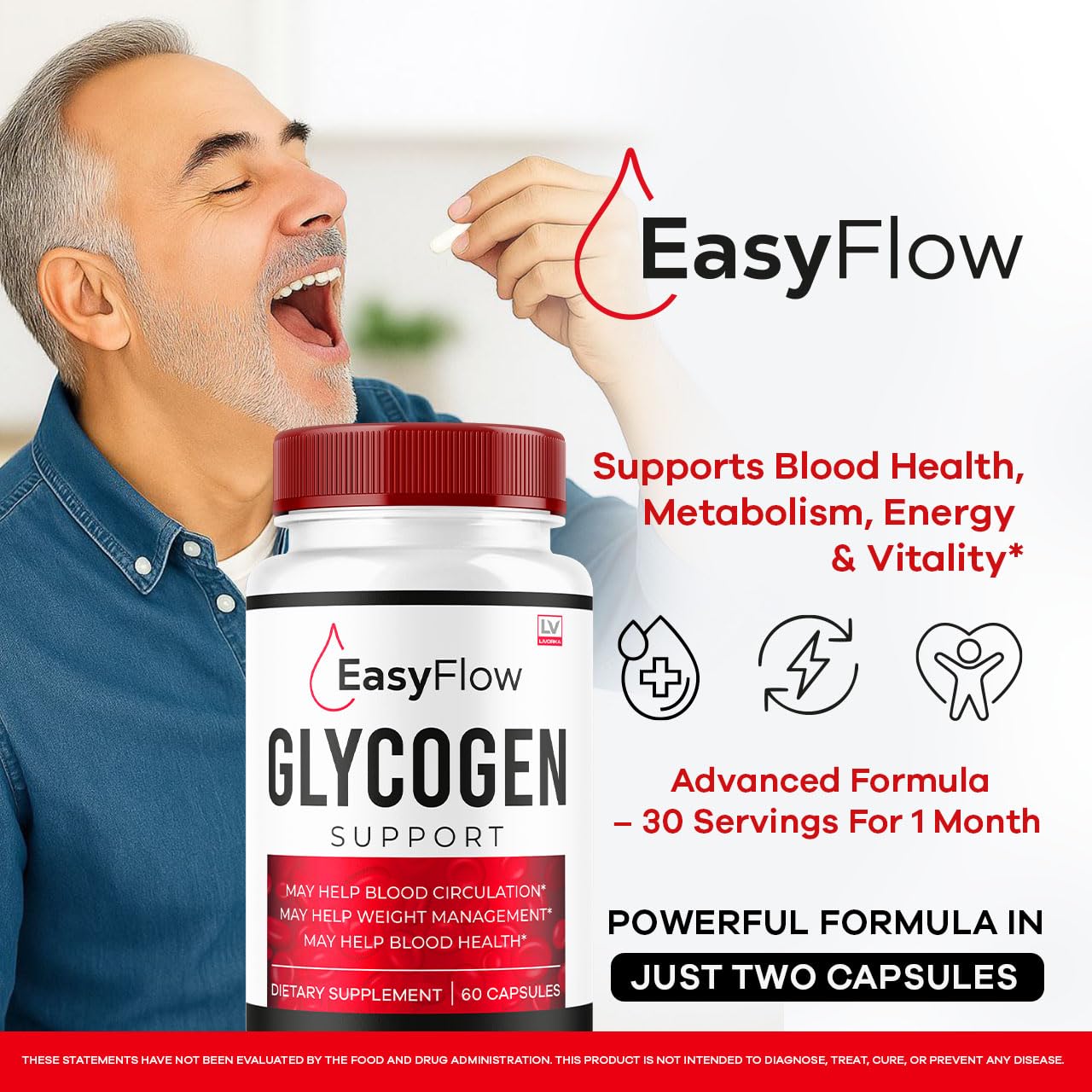 LIVORKA Easy Flow Blended Vitamin & Mineral Supplement capsules close-up