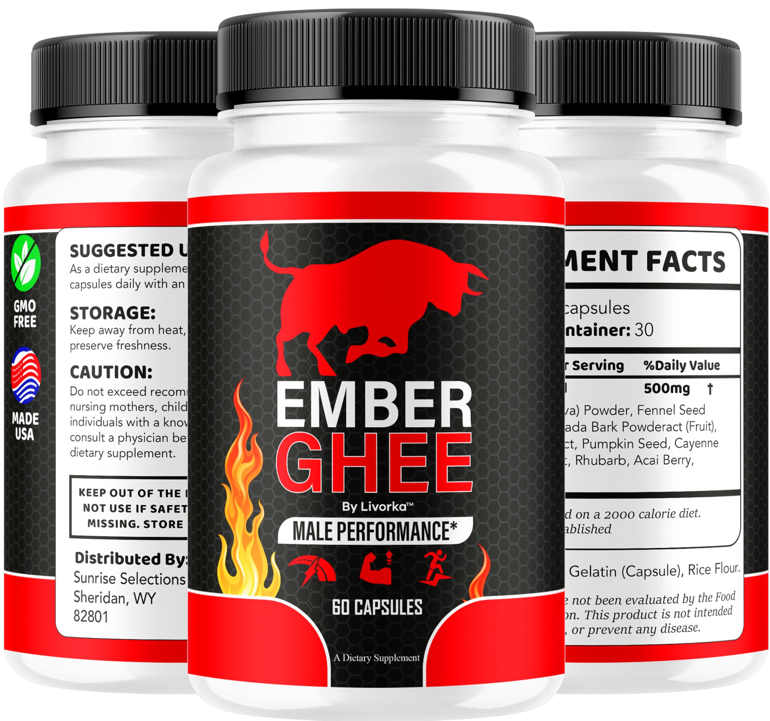 LIVORKA Ember Ghee Pills for Men nutritional information
