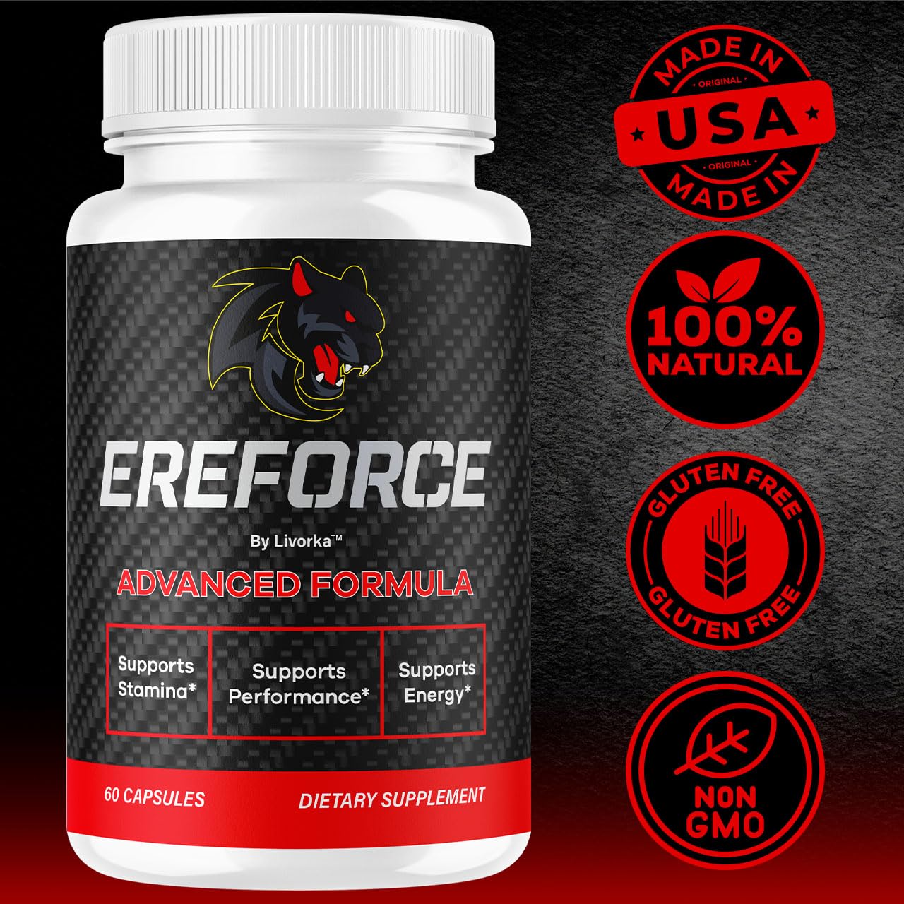 LIVORKA Ereforce Capsules 100g in hand