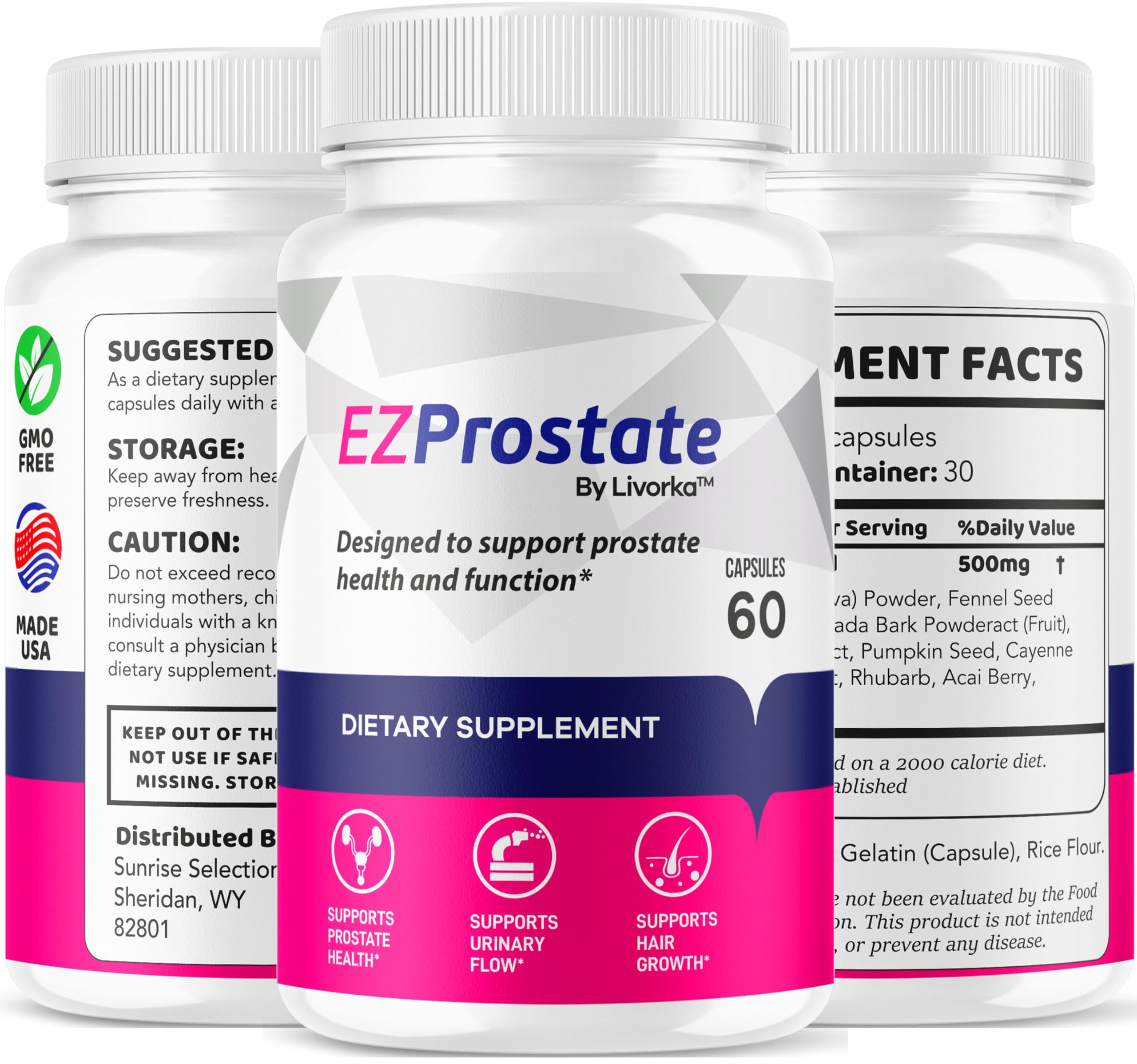 LIVORKA EZ Prostate Supplement Capsules opened