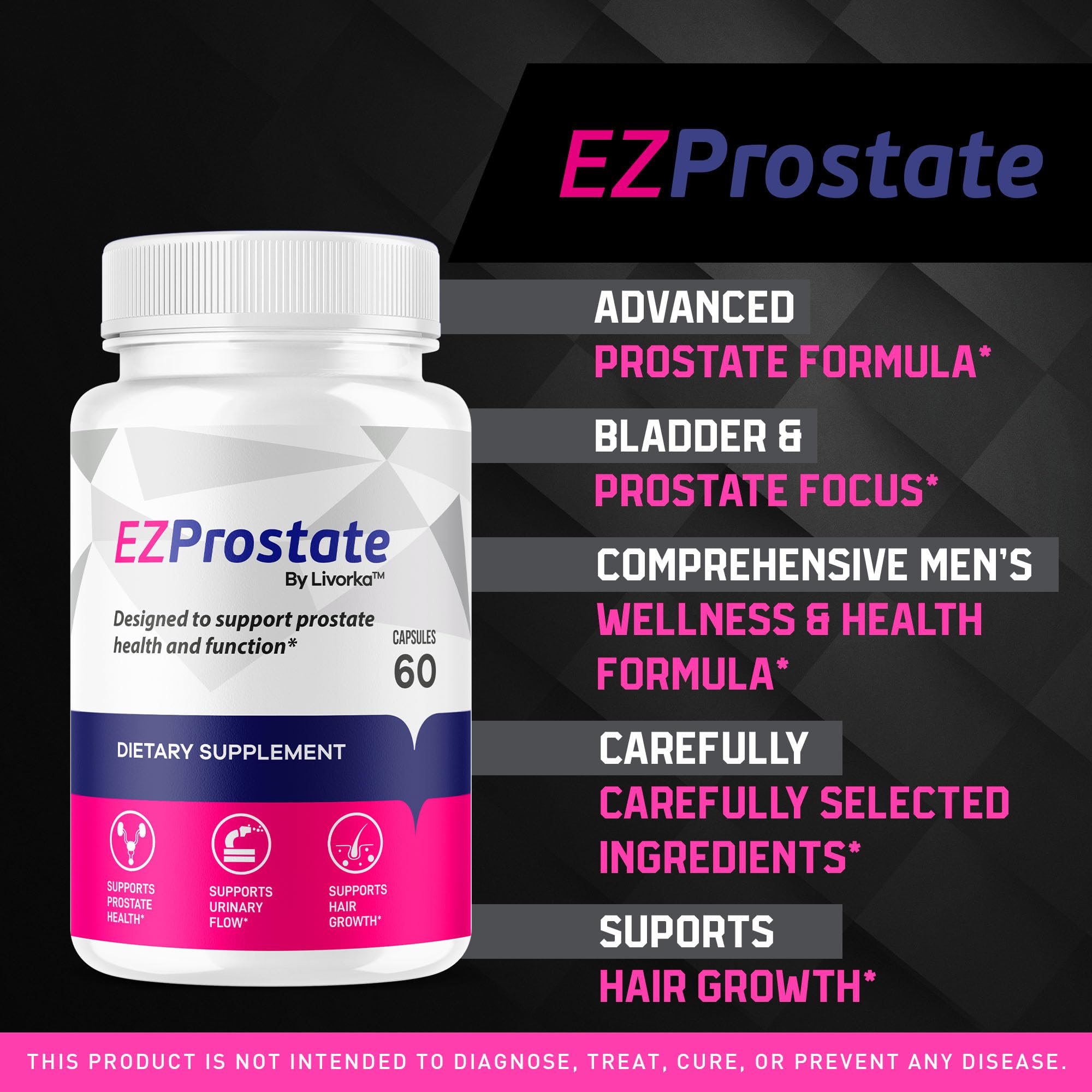 LIVORKA EZ Prostate Supplement Capsules side view