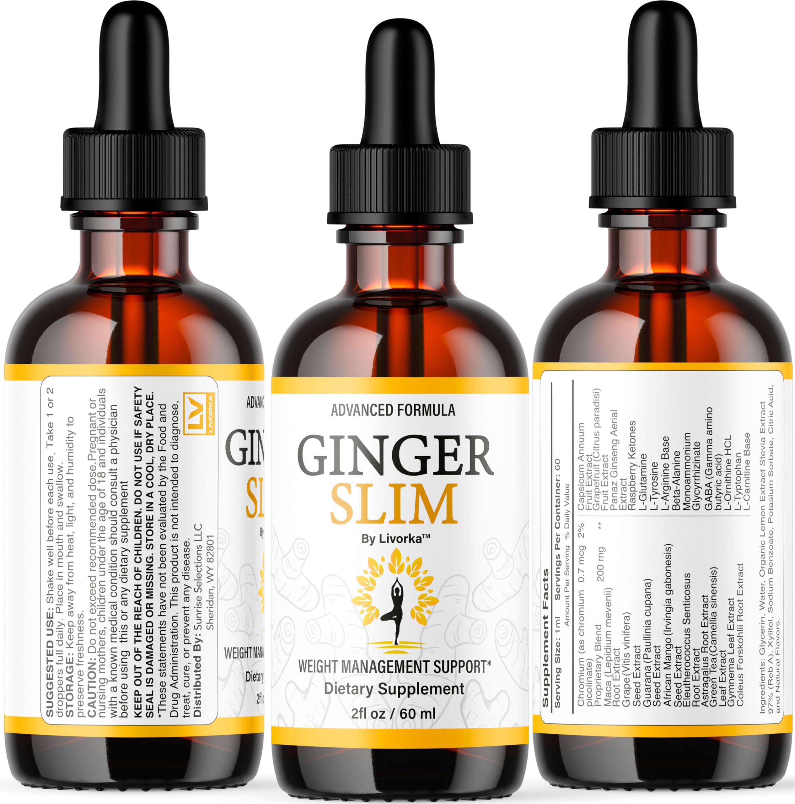 LIVORKA Ginger Slim Drops 255g in a kitchen setting