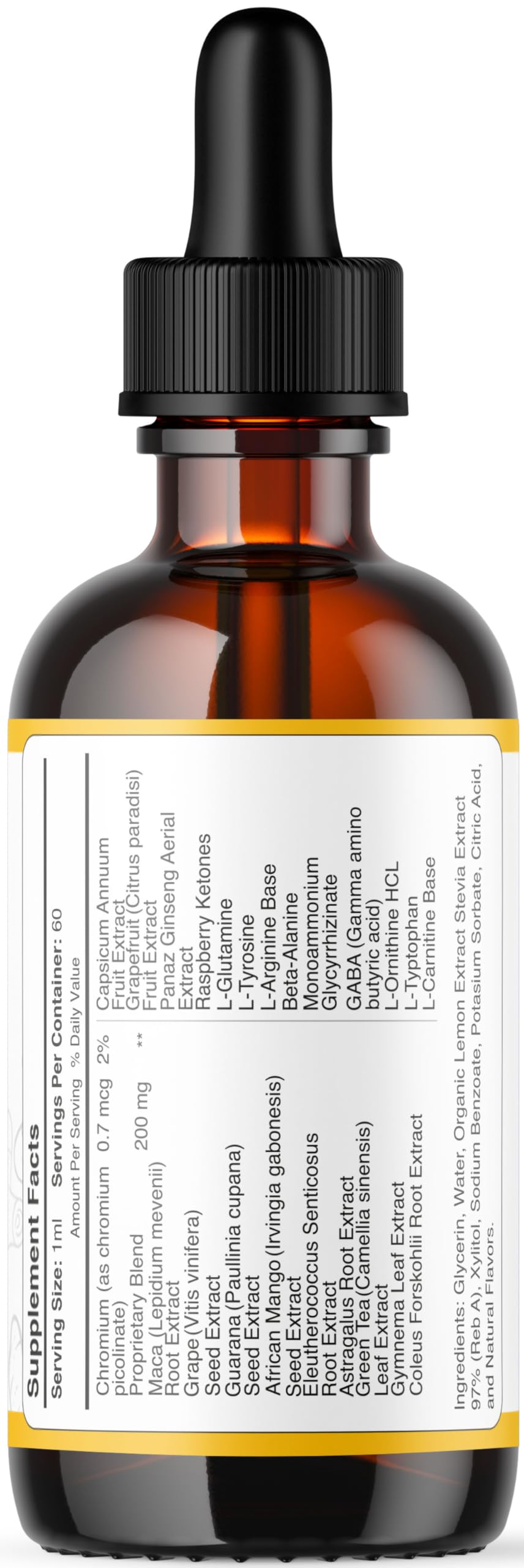 LIVORKA Ginger Slim Drops 255g label close-up