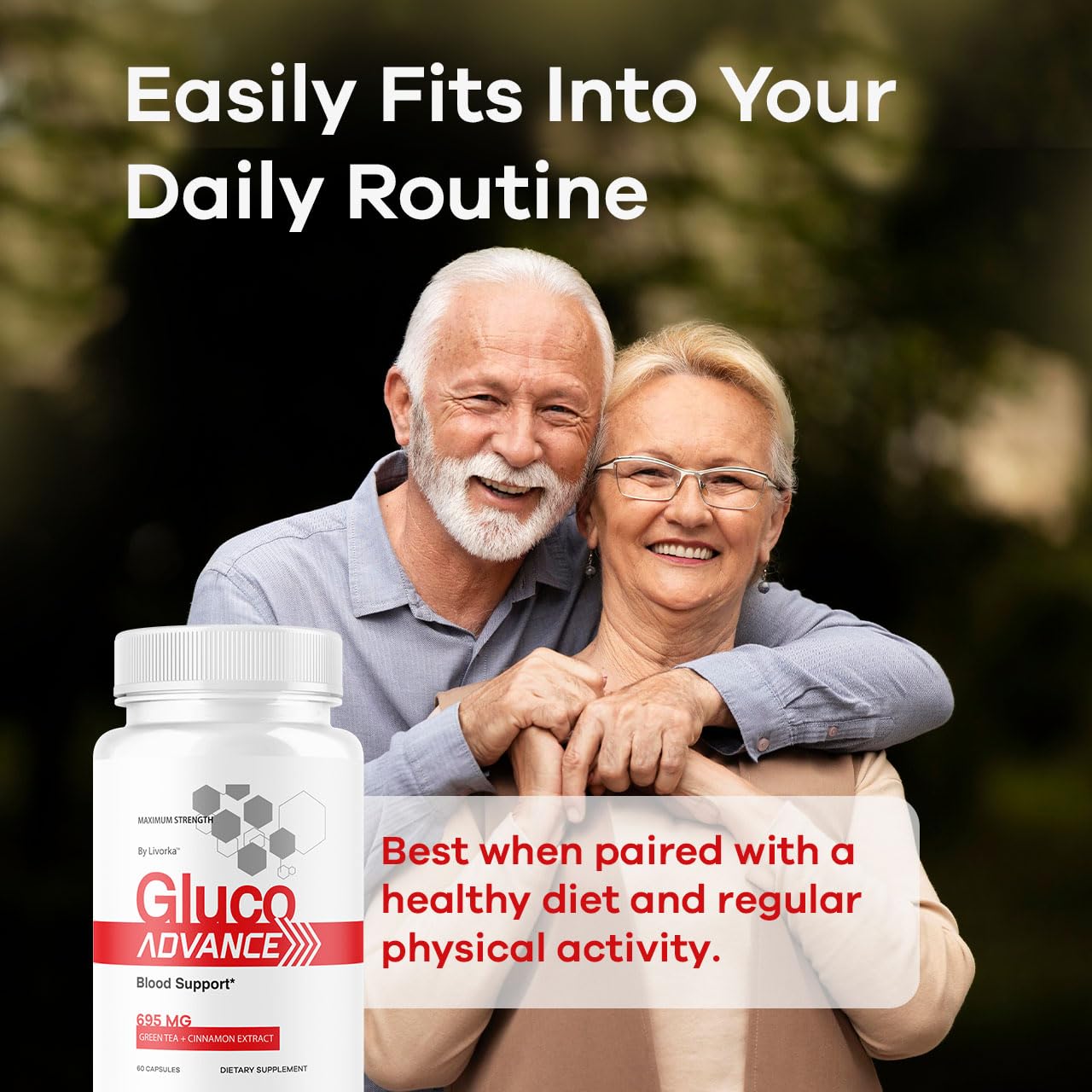 LIVORKA Gluco Advance 695 mg Capsules close-up of capsules