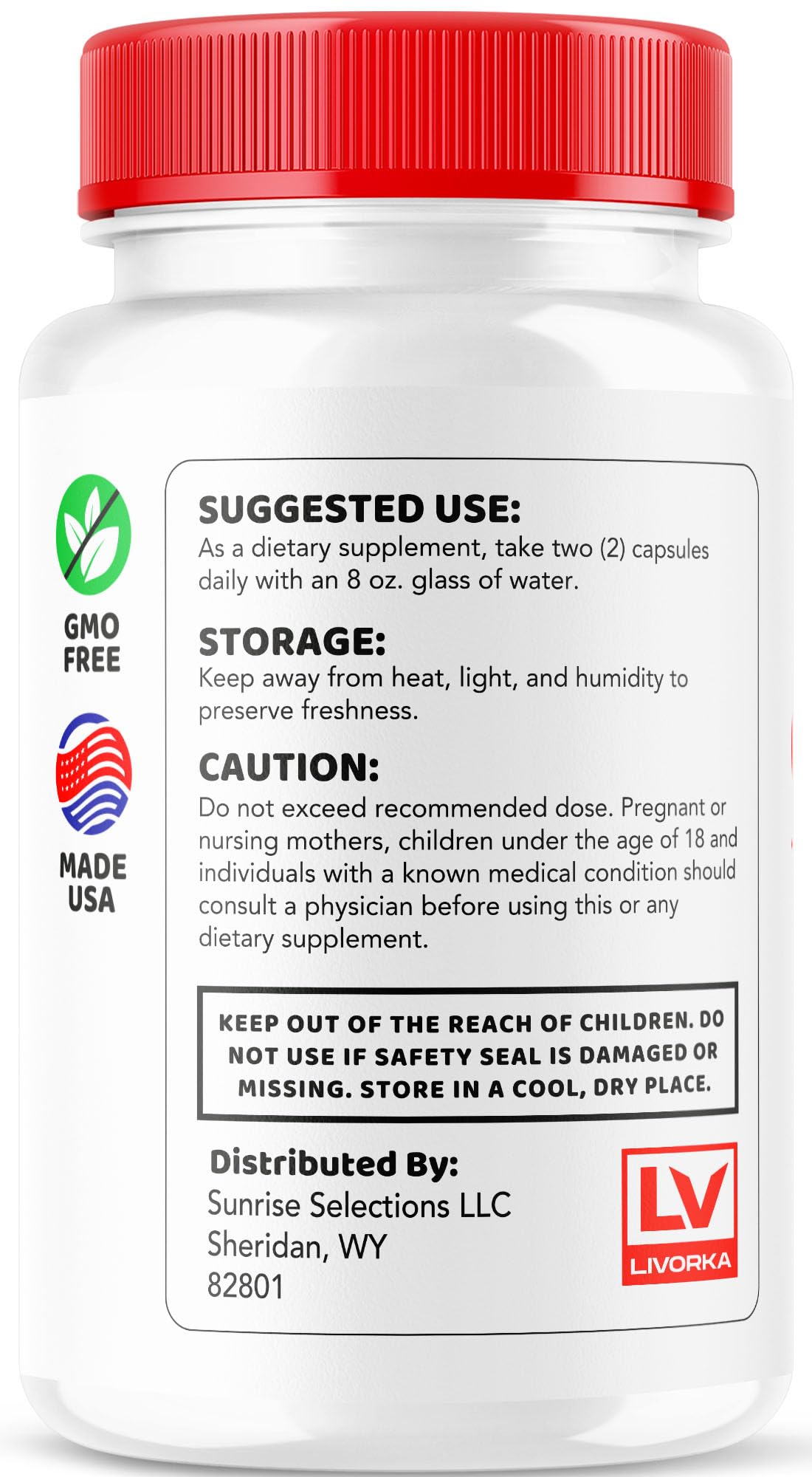 LIVORKA Gluco Plus bottle with a measuring spoon
