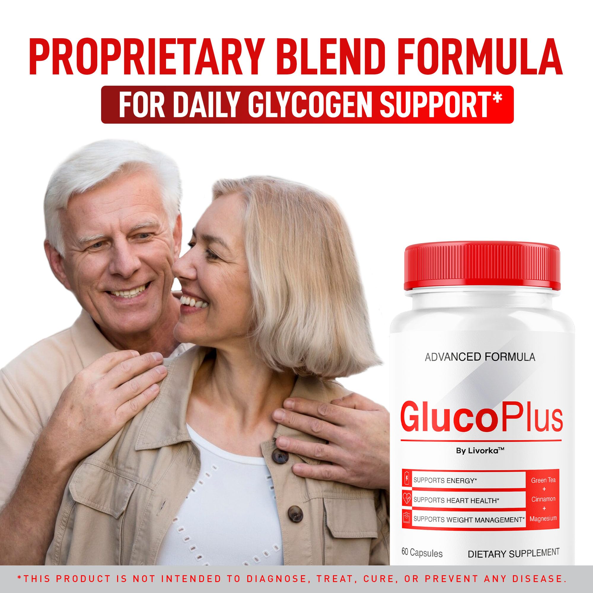 LIVORKA Gluco Plus capsules on a white background