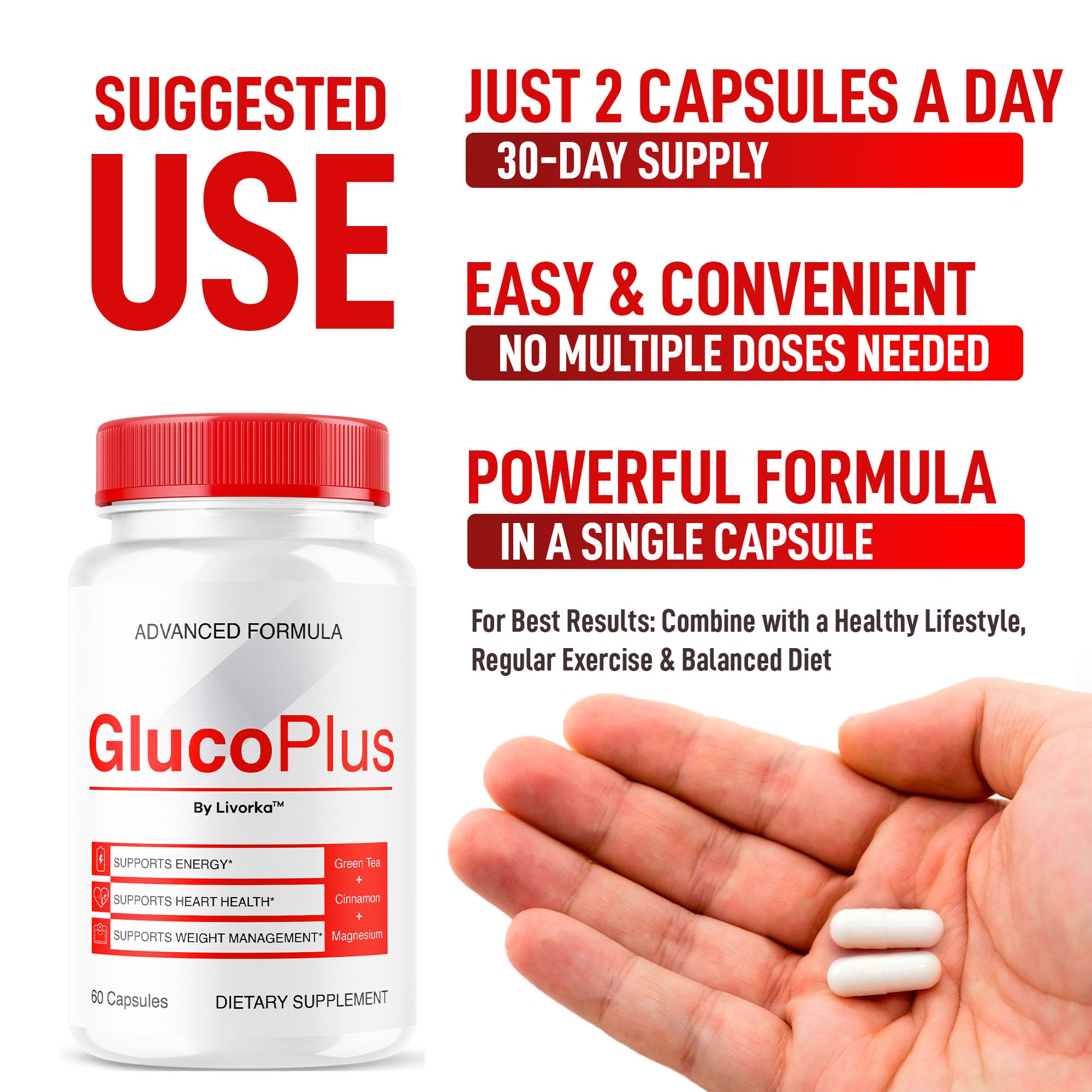 LIVORKA Gluco Plus nutritional information label