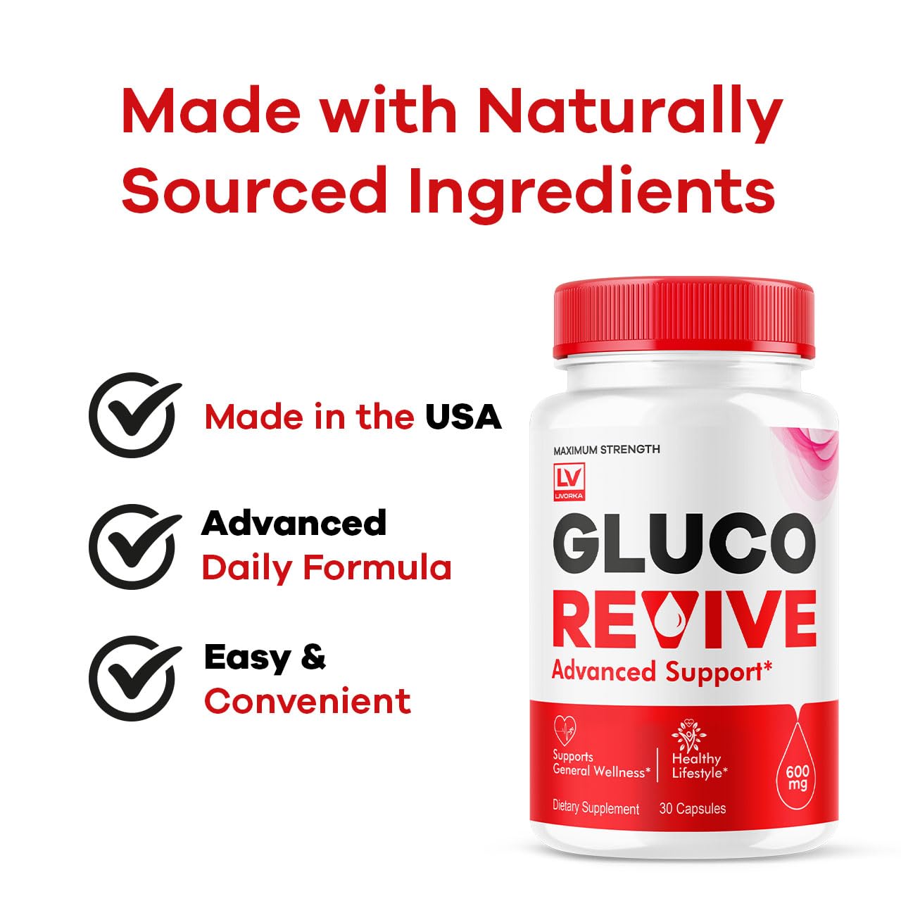 LIVORKA Gluco Revive Capsules with measuring spoon for dosage