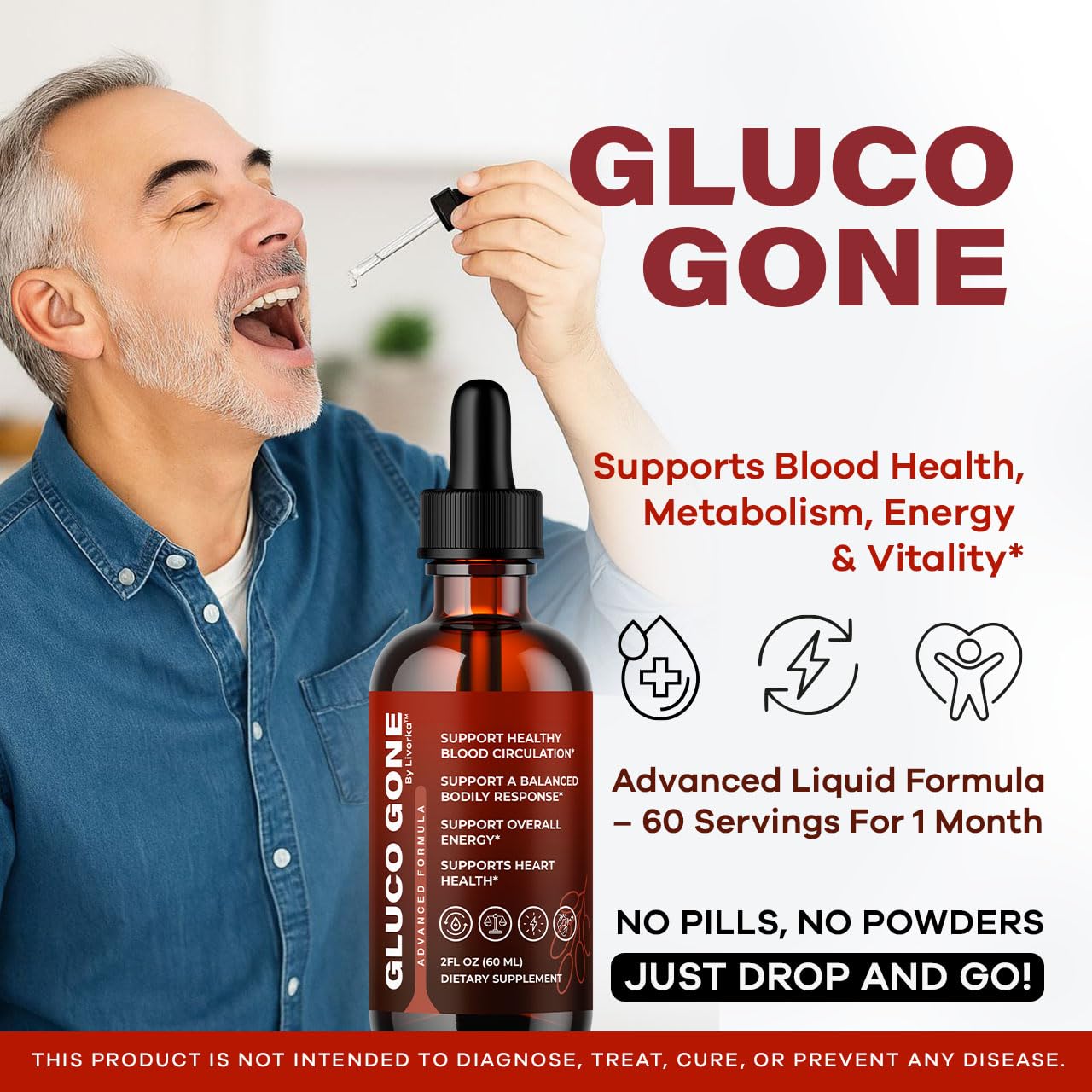 LIVORKA GlucoGone Liquid Drops 510g back view