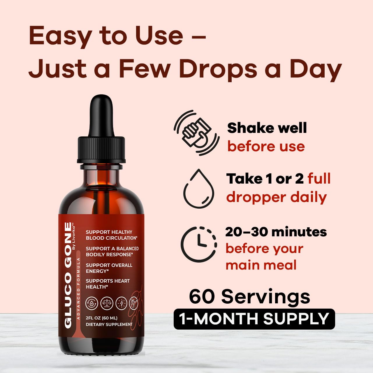 LIVORKA GlucoGone Liquid Drops 510g packaging