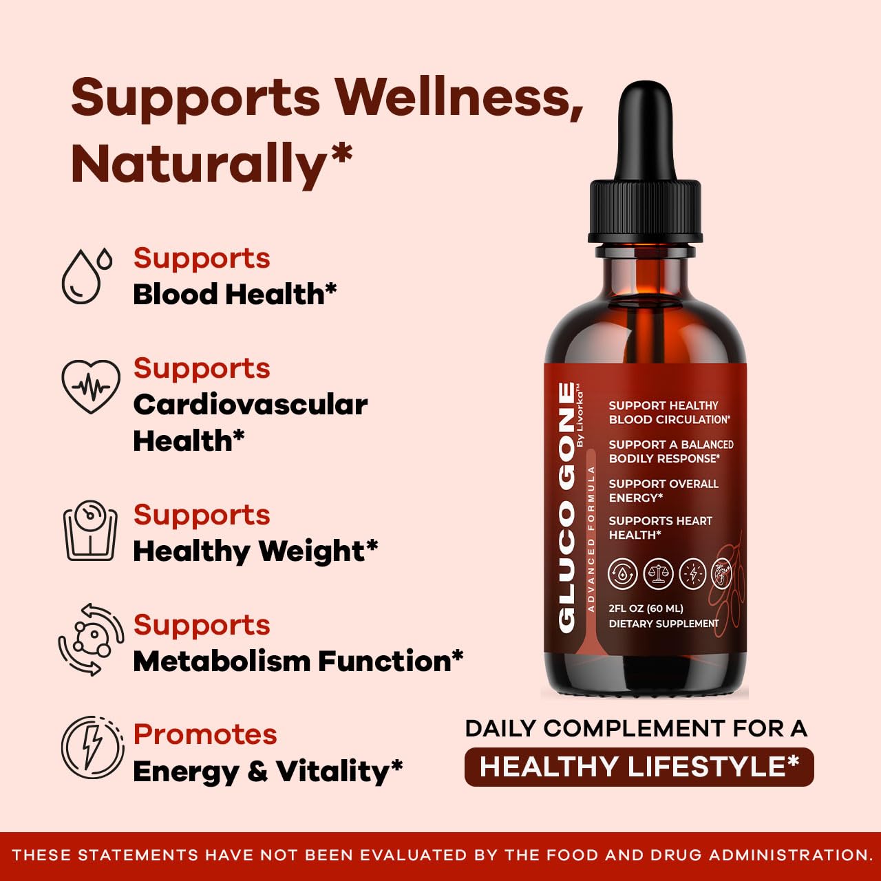 LIVORKA GlucoGone Liquid Drops 510g side view