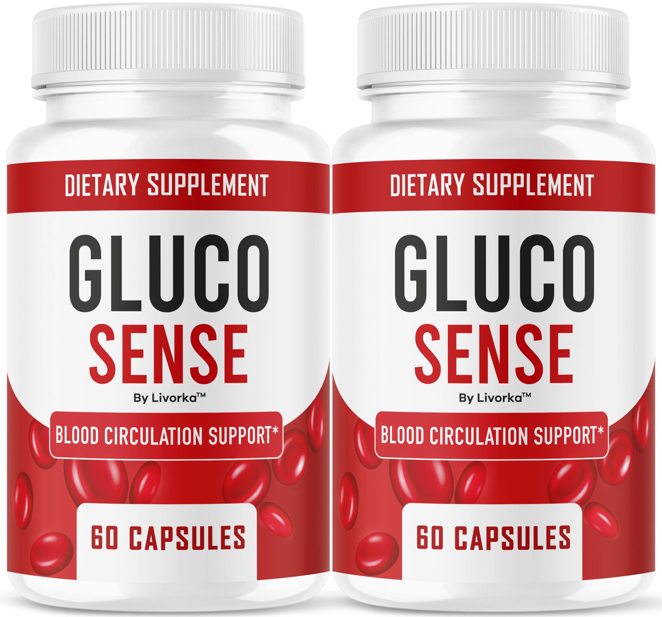 LIVORKA GlucoSense 695 mg Capsules bottle front view