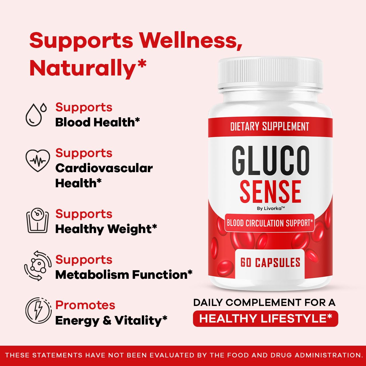 LIVORKA GlucoSense 695 mg Capsules close-up of capsules