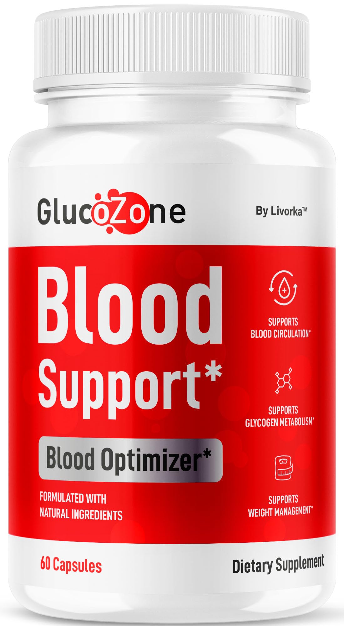 LIVORKA GlucoZone Blood Support Capsules front view